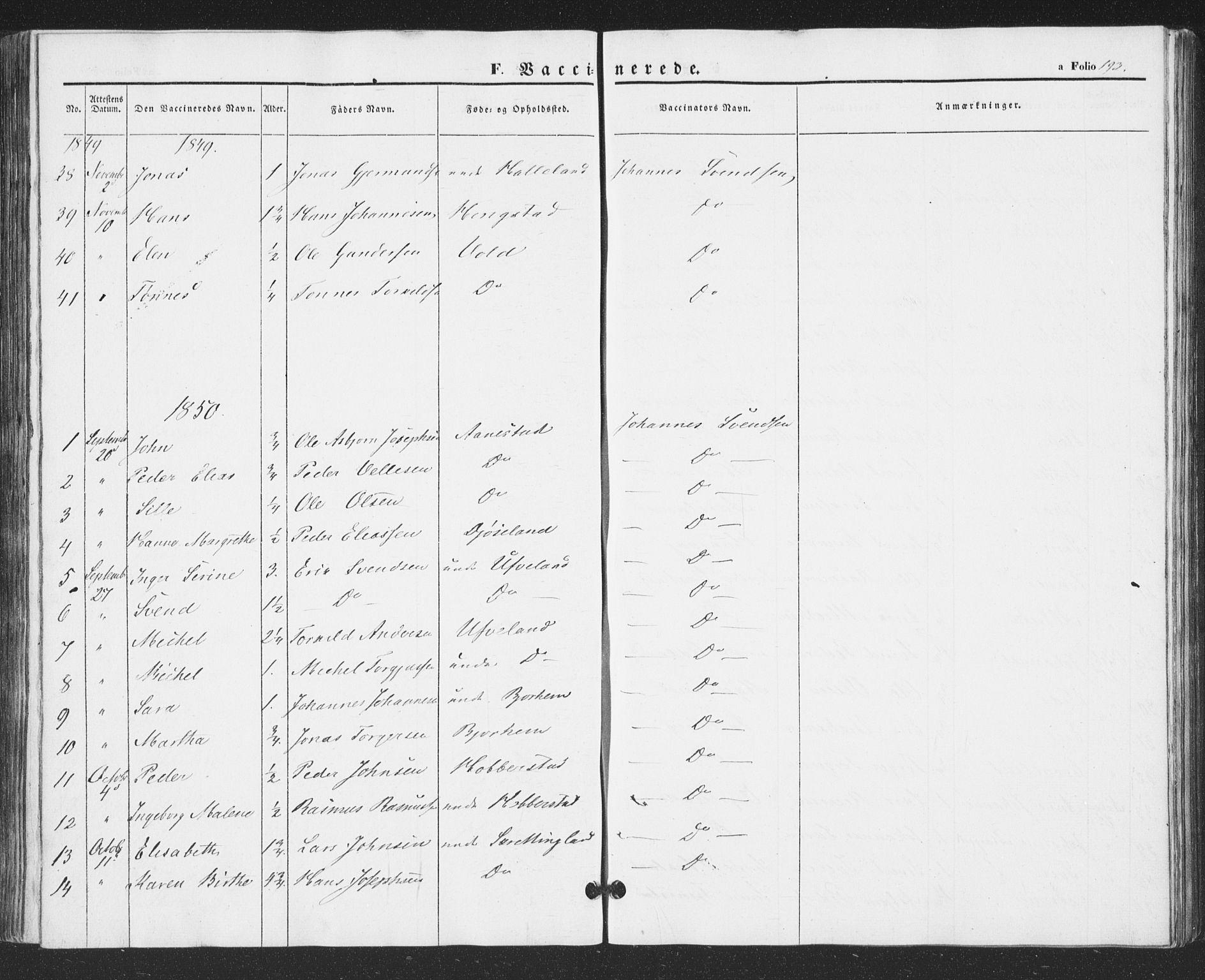 Hå sokneprestkontor, AV/SAST-A-101801/001/30BA/L0007: Parish register (official) no. A 6, 1842-1855, p. 193