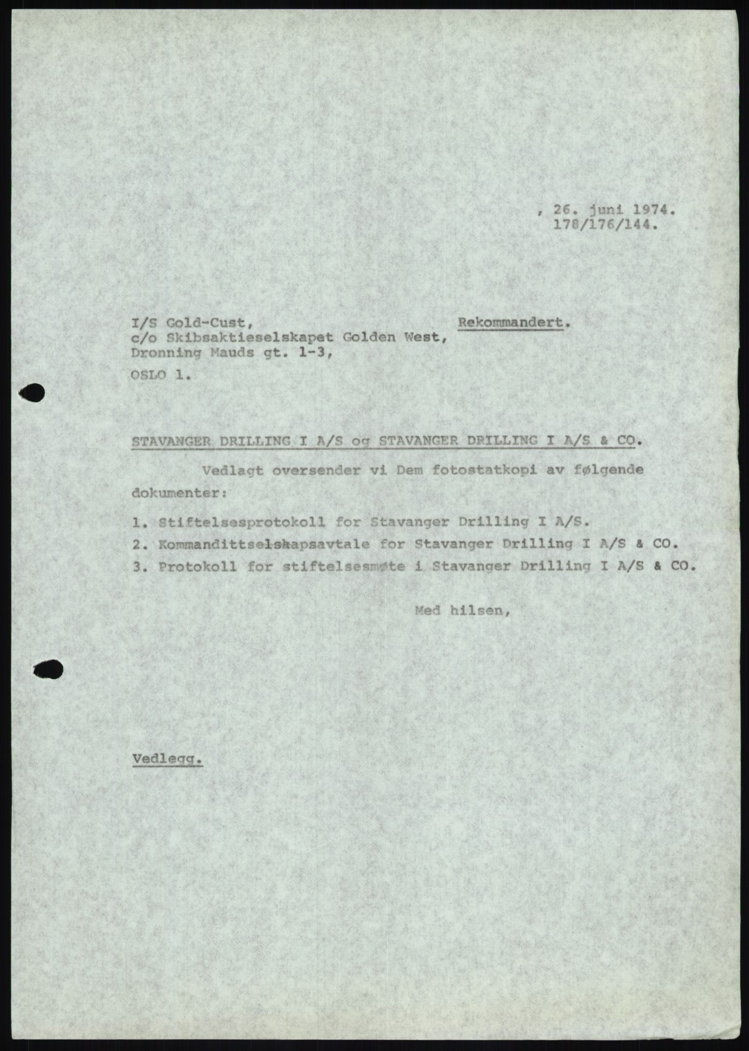 Pa 1503 - Stavanger Drilling AS, AV/SAST-A-101906/D/L0006: Korrespondanse og saksdokumenter, 1974-1984, p. 989