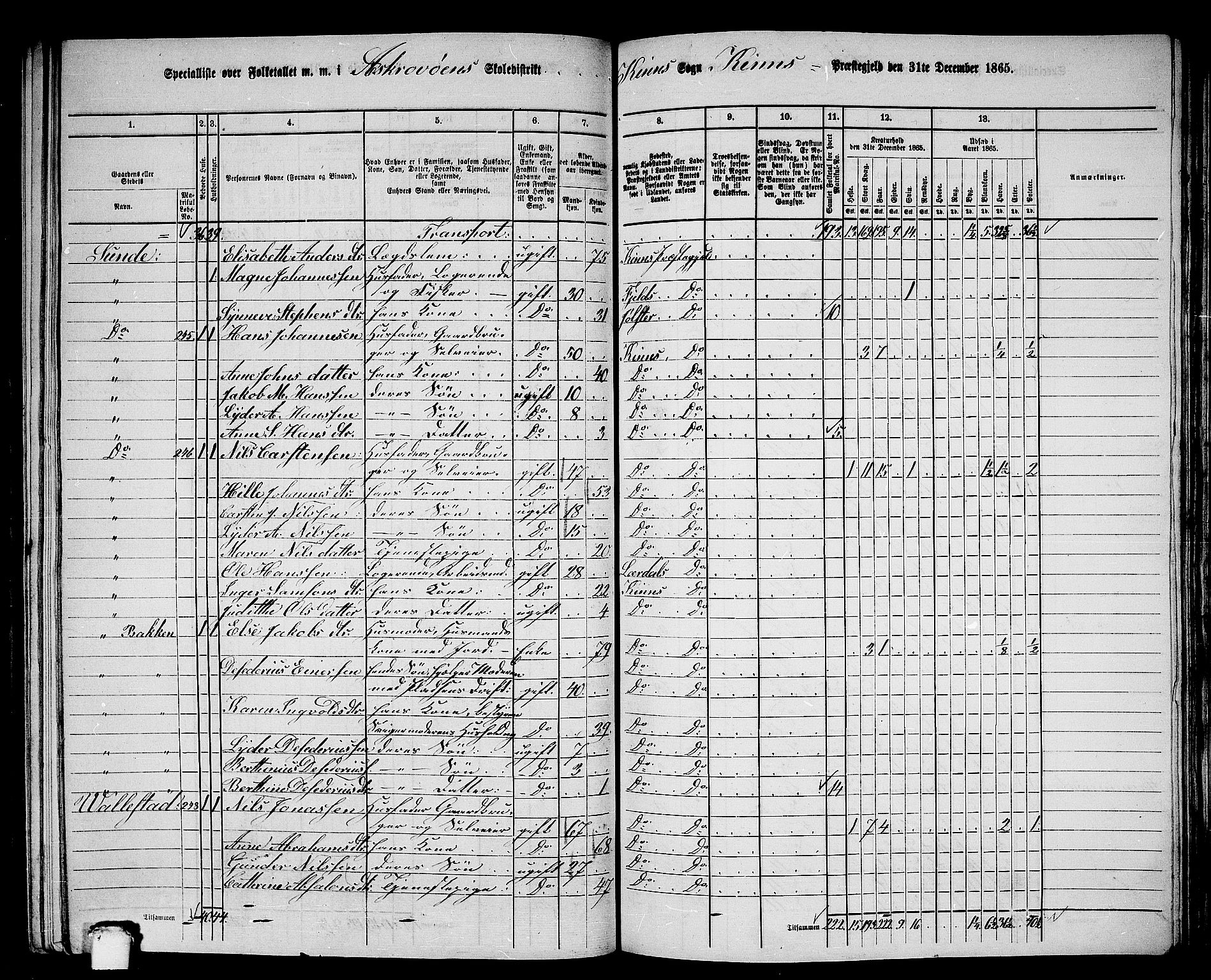 RA, 1865 census for Kinn, 1865, p. 159