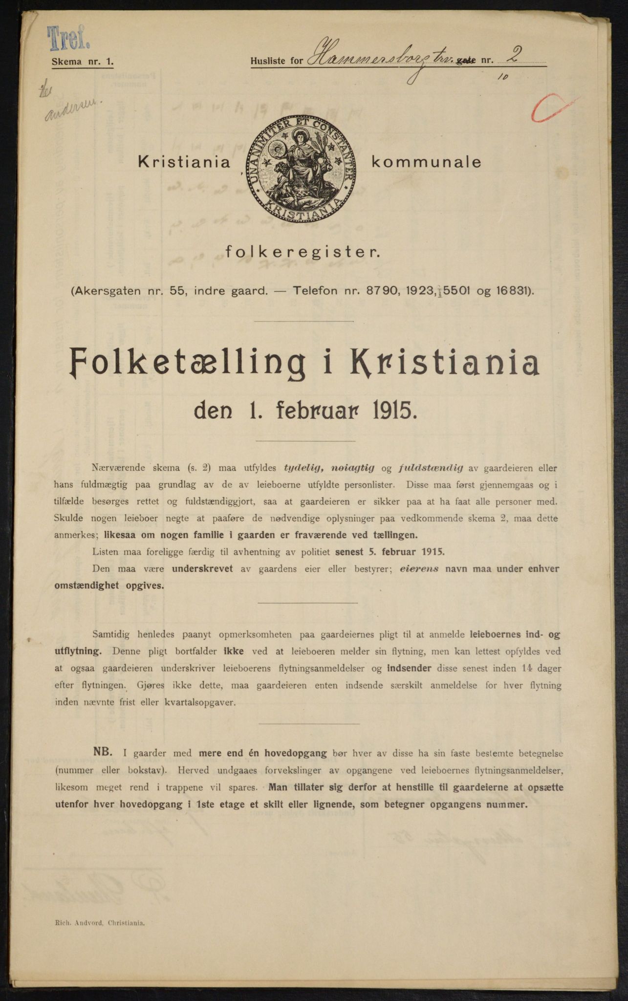 OBA, Municipal Census 1915 for Kristiania, 1915, p. 34015