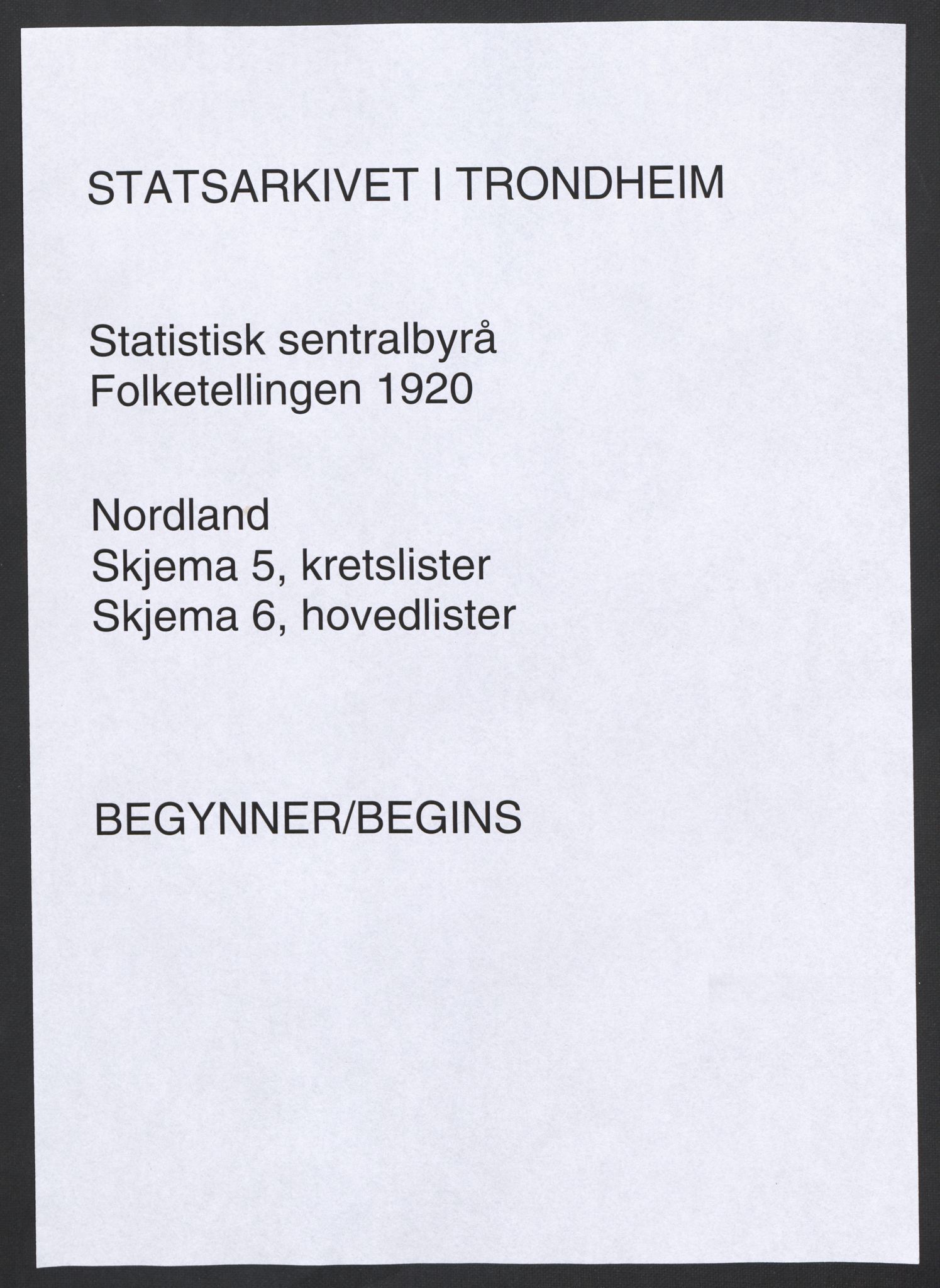 SAT, 1920 census for Mosjøen, 1920, p. 1