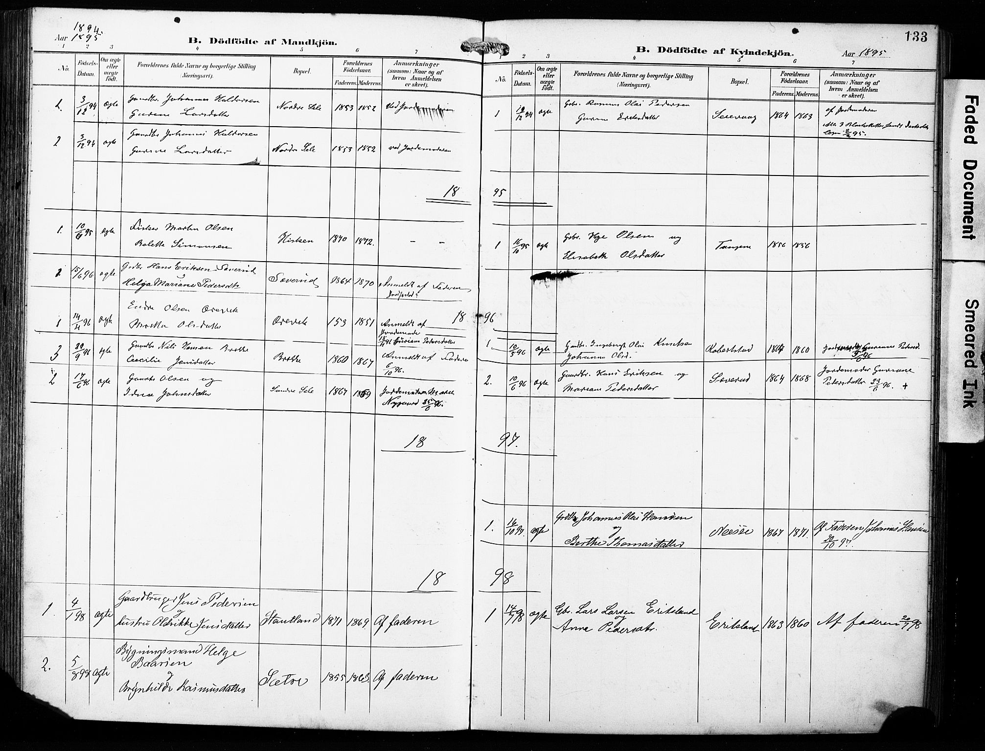 Finnås sokneprestembete, SAB/A-99925/H/Ha/Haa/Haac/L0002: Parish register (official) no. C 2, 1895-1904, p. 133