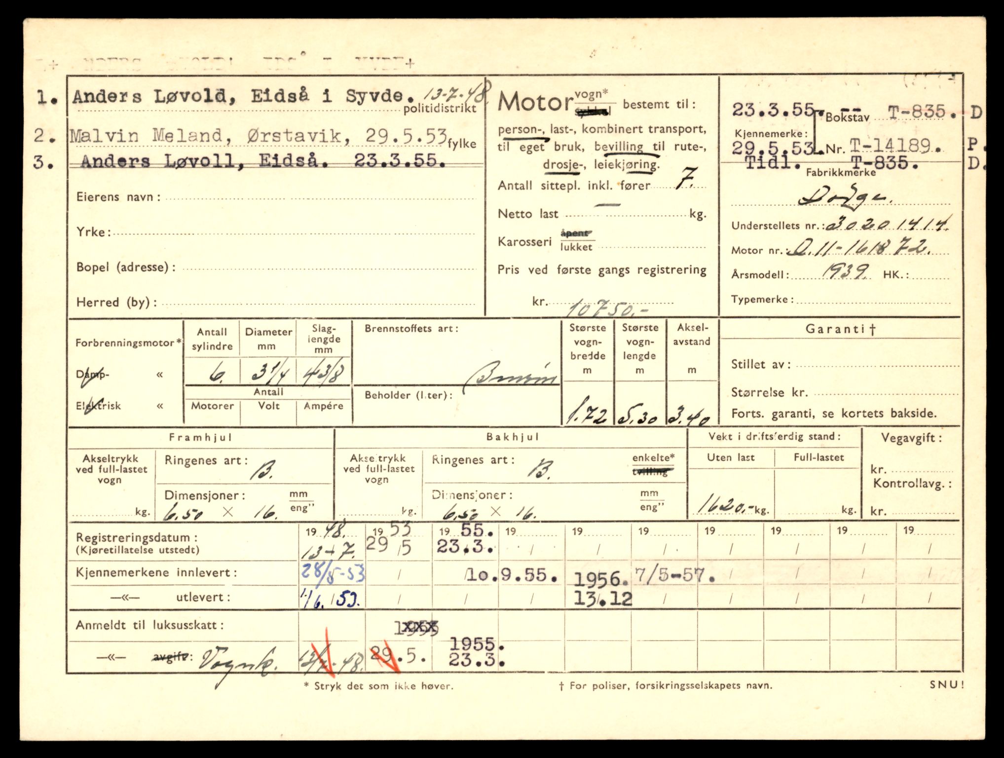 Møre og Romsdal vegkontor - Ålesund trafikkstasjon, AV/SAT-A-4099/F/Fe/L0008: Registreringskort for kjøretøy T 747 - T 894, 1927-1998, p. 2138