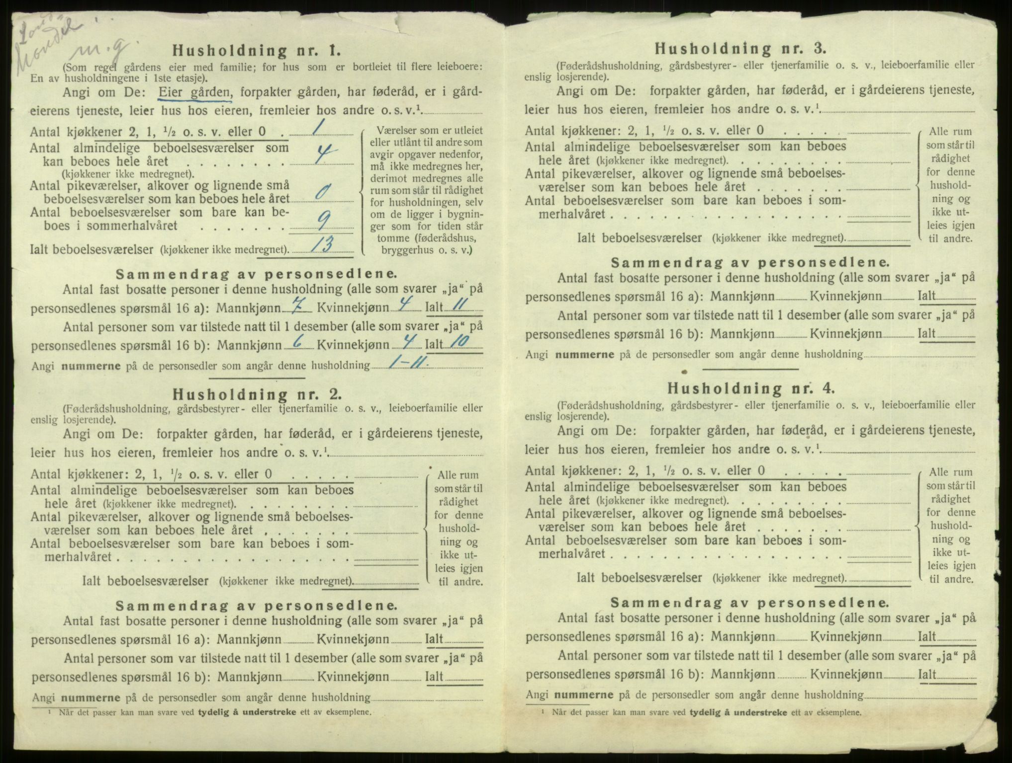 SAB, 1920 census for Aurland, 1920, p. 795