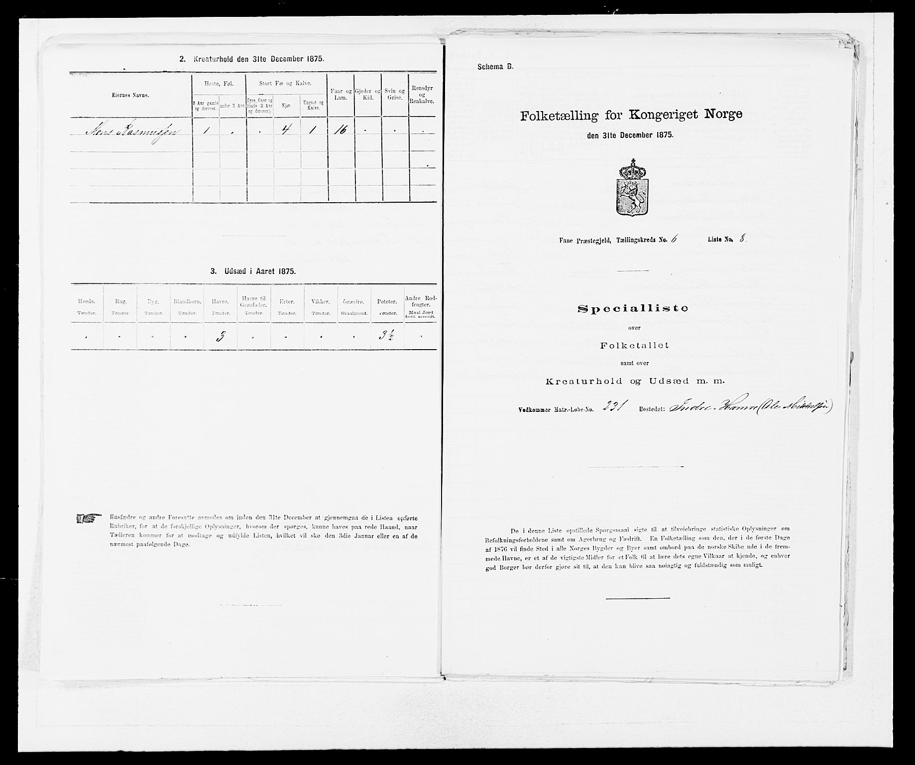 SAB, 1875 census for 1249P Fana, 1875, p. 690