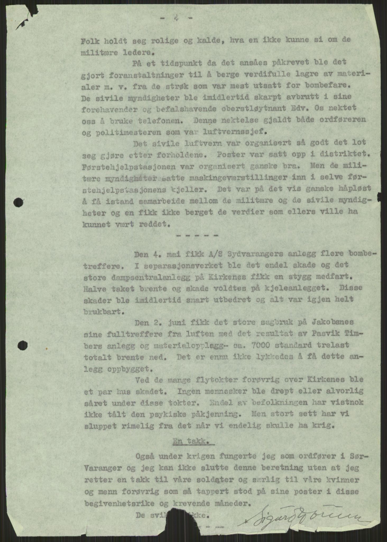 Forsvaret, Forsvarets krigshistoriske avdeling, AV/RA-RAFA-2017/Y/Ya/L0017: II-C-11-31 - Fylkesmenn.  Rapporter om krigsbegivenhetene 1940., 1940, p. 739