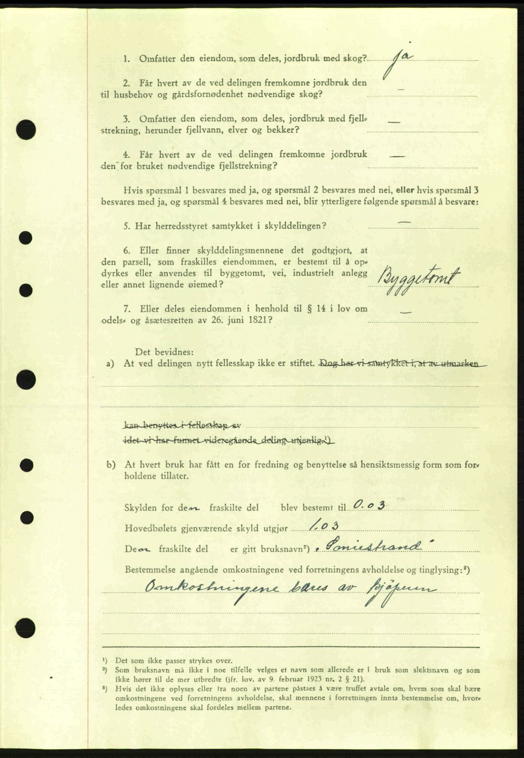 Nedenes sorenskriveri, AV/SAK-1221-0006/G/Gb/Gba/L0053: Mortgage book no. A6b, 1945-1945, Diary no: : 834/1945