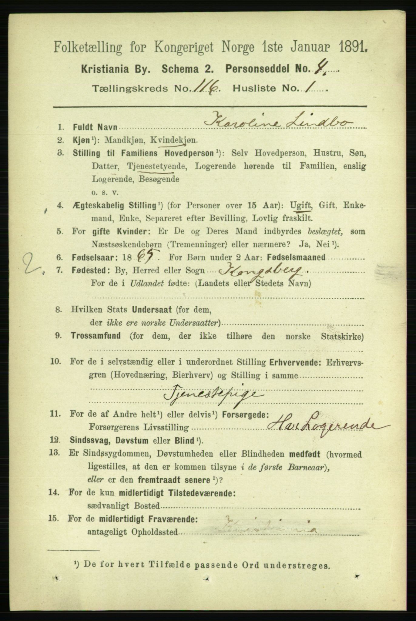 RA, 1891 census for 0301 Kristiania, 1891, p. 62657