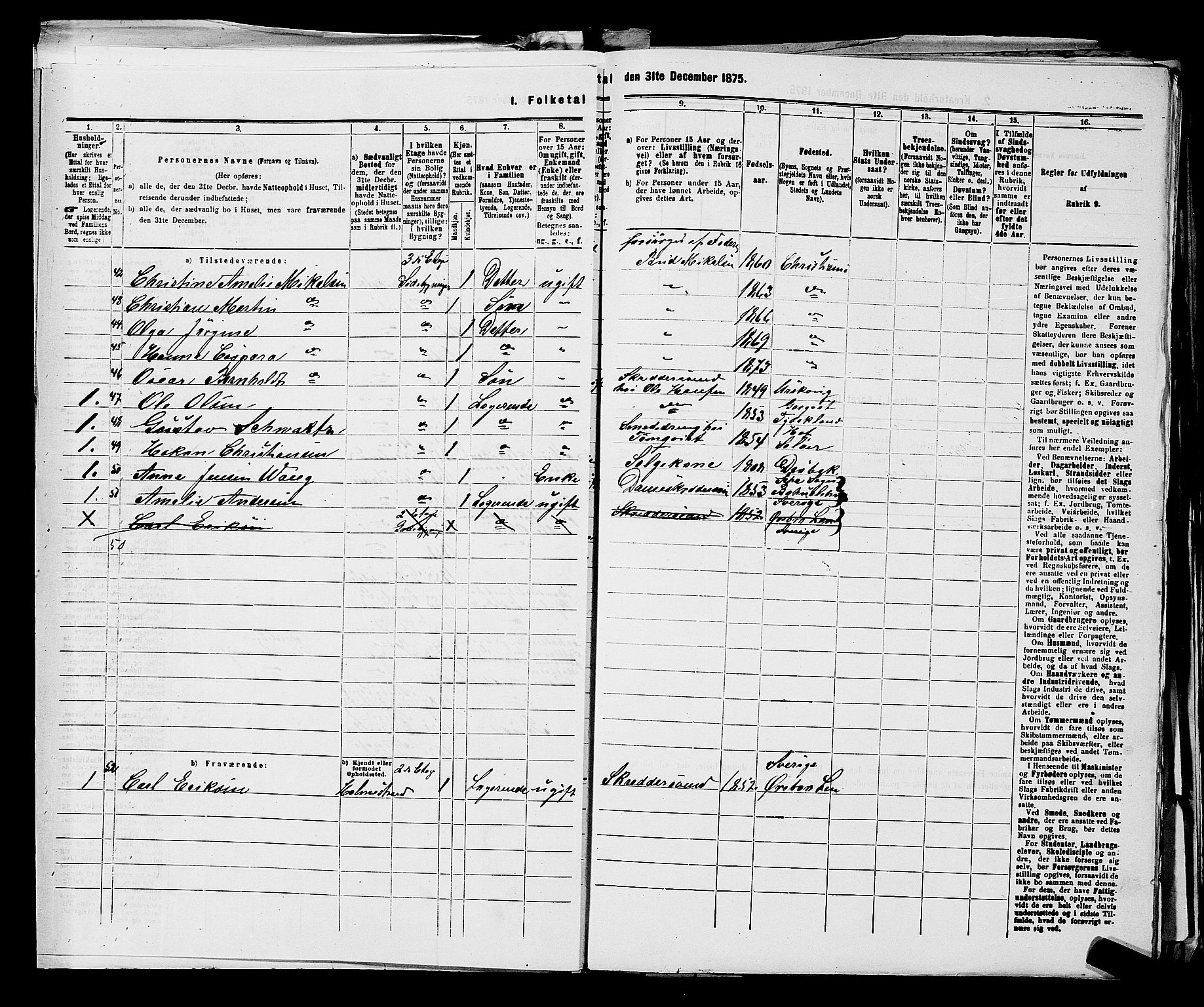 RA, 1875 census for 0301 Kristiania, 1875, p. 2770