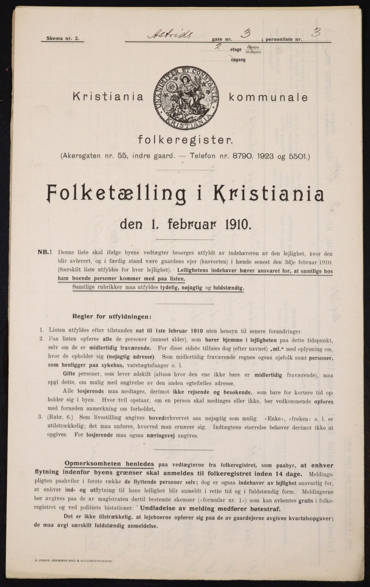 OBA, Municipal Census 1910 for Kristiania, 1910, p. 2341