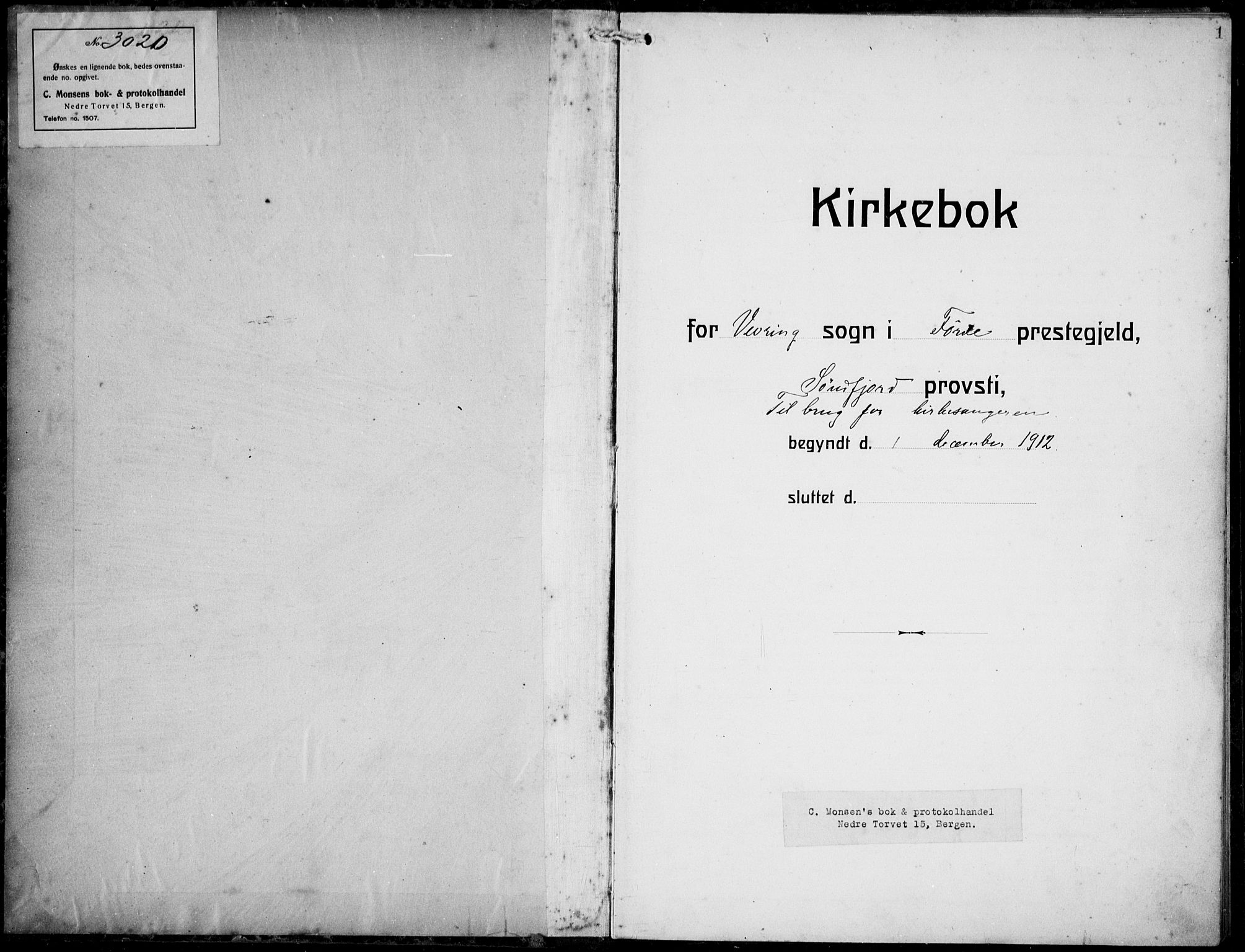 Førde sokneprestembete, SAB/A-79901/H/Hab/Habe/L0002: Parish register (copy) no. E 2, 1913-1940, p. 1
