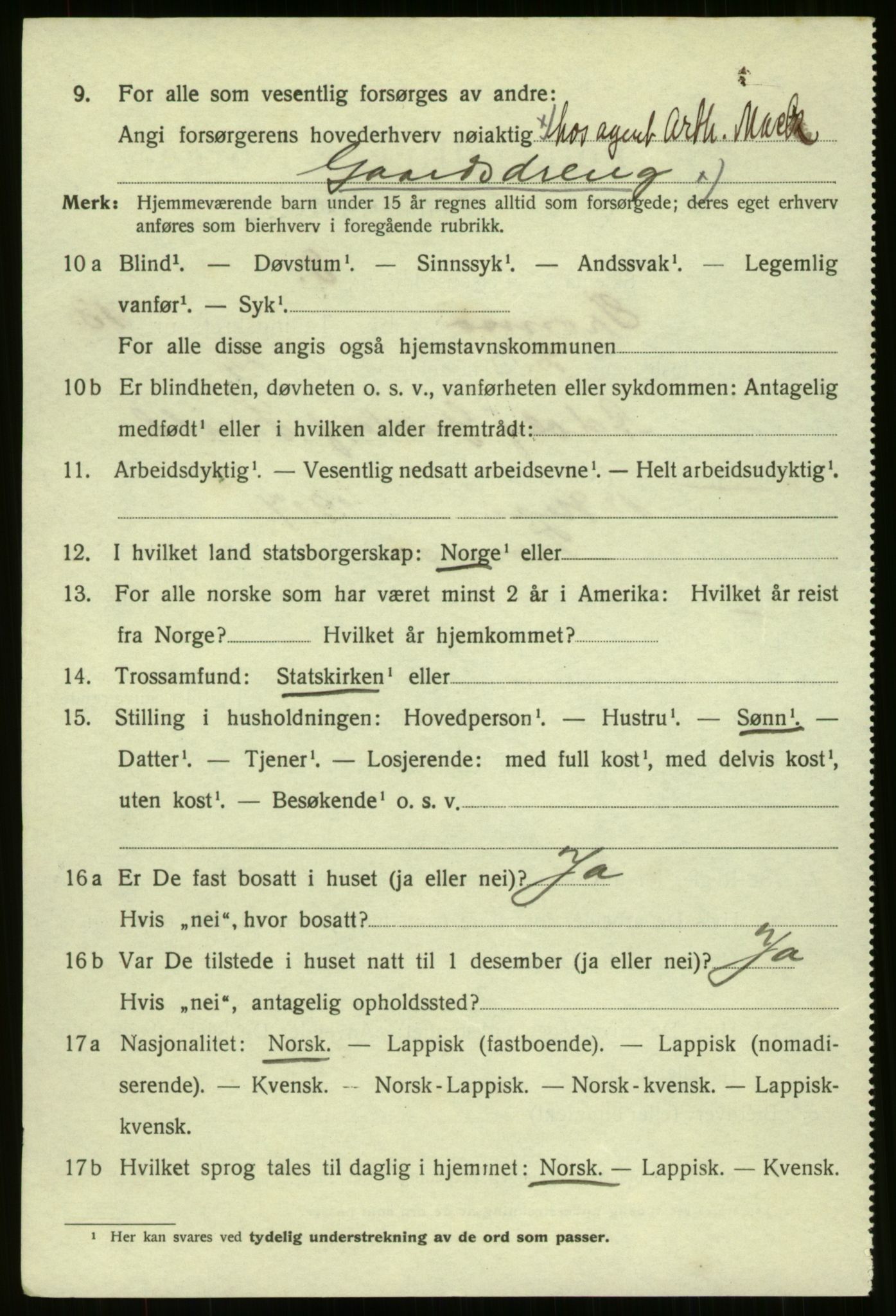 SATØ, 1920 census for Tromsø, 1920, p. 25144