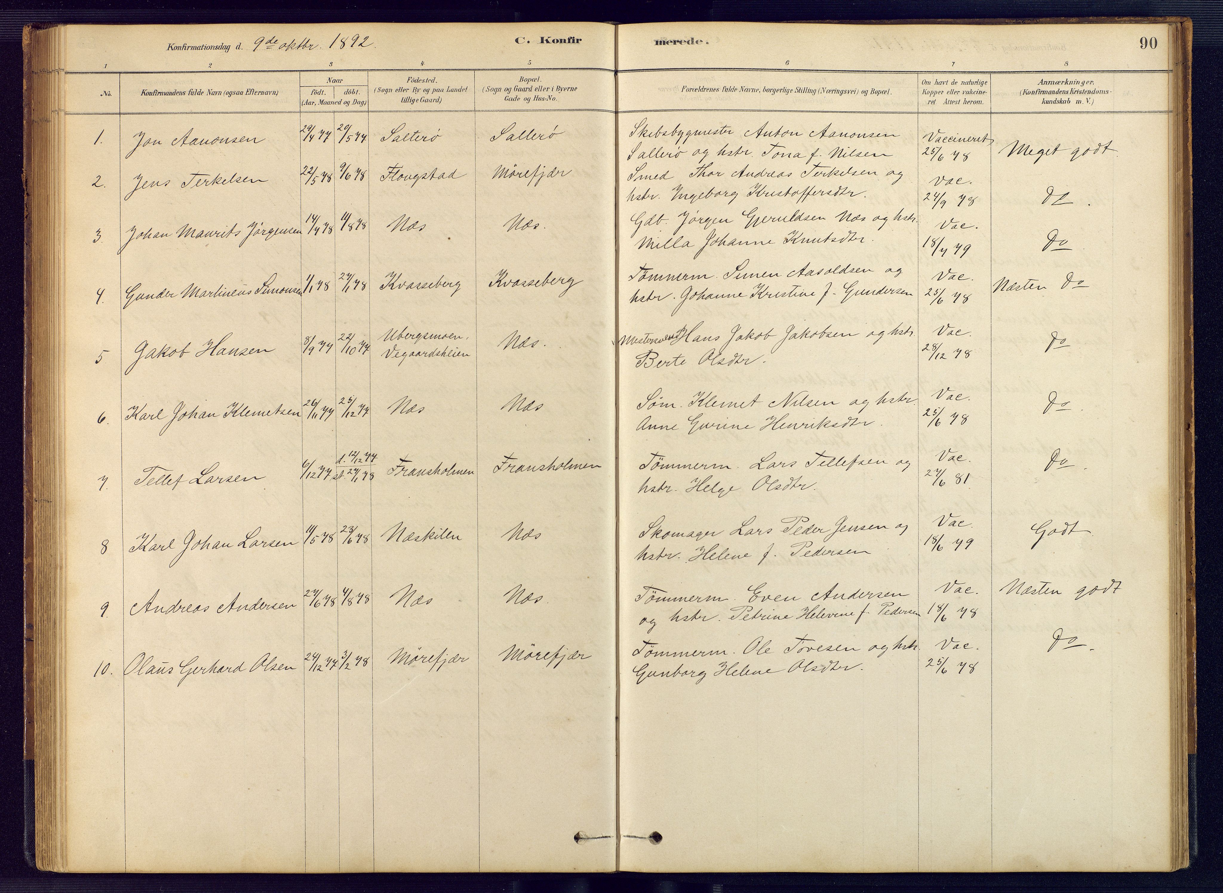 Austre Moland sokneprestkontor, SAK/1111-0001/F/Fb/Fbb/L0001: Parish register (copy) no. B 1, 1878-1904, p. 90