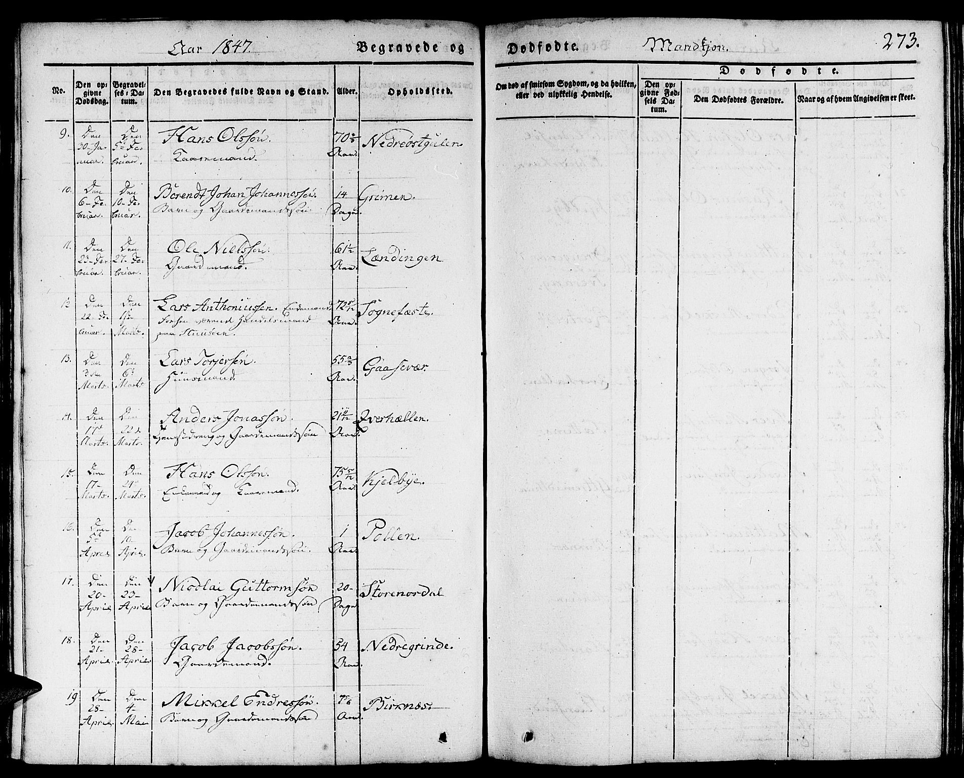 Gulen sokneprestembete, AV/SAB-A-80201/H/Haa/Haaa/L0020: Parish register (official) no. A 20, 1837-1847, p. 273