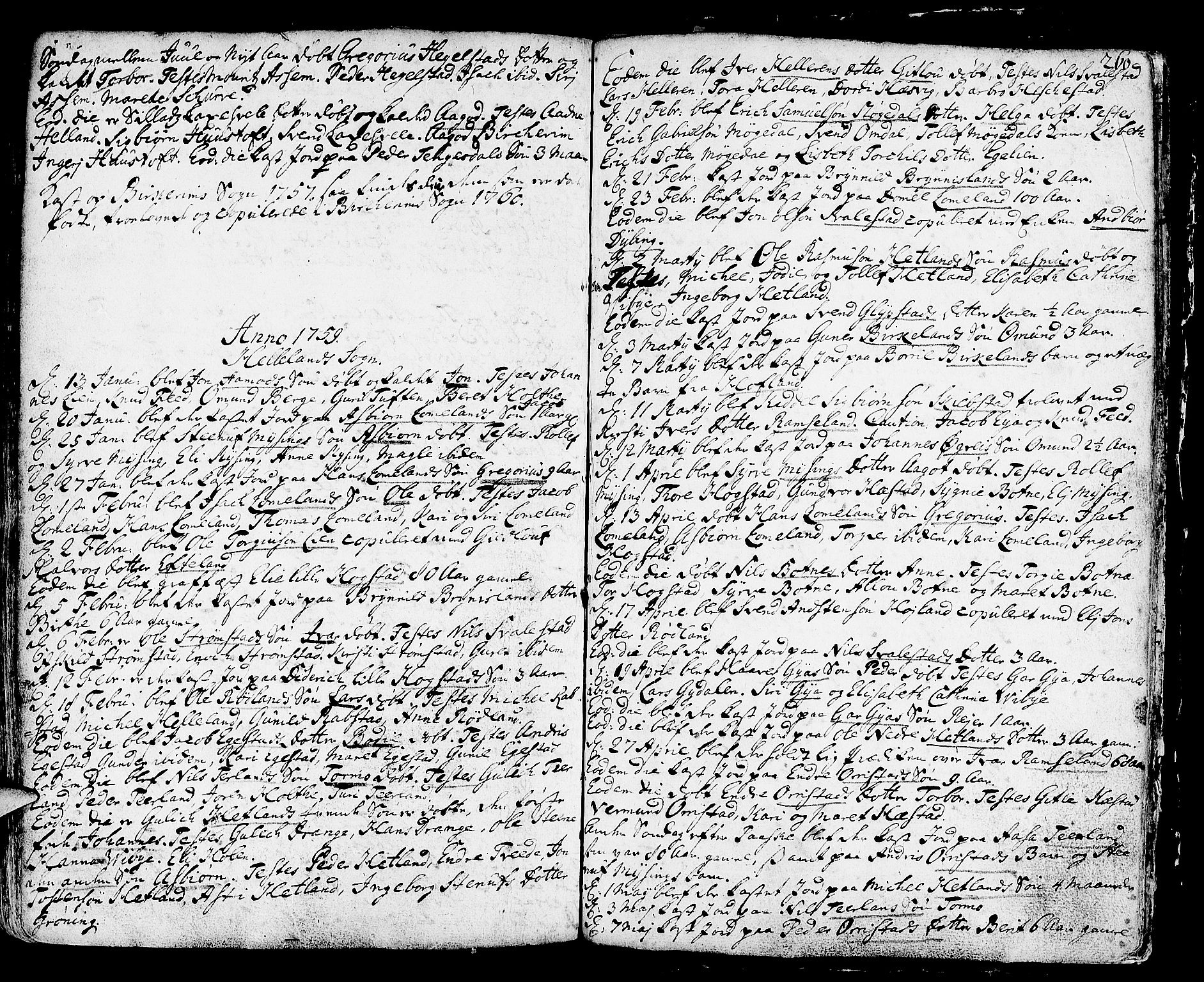 Helleland sokneprestkontor, AV/SAST-A-101810: Parish register (official) no. A 1 /1, 1713-1761, p. 260