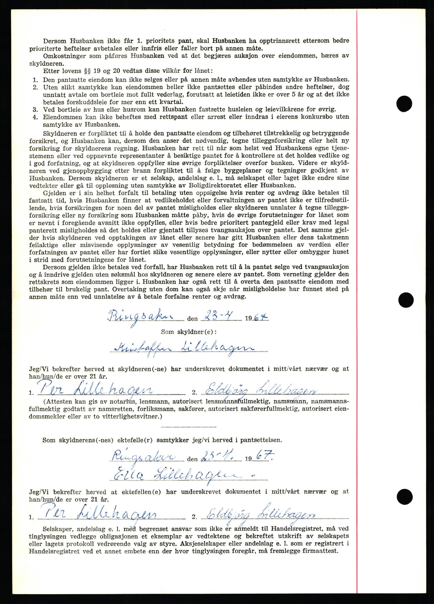 Nord-Hedmark sorenskriveri, SAH/TING-012/H/Hb/Hbf/L0071: Mortgage book no. B71, 1967-1967, Diary no: : 2173/1967