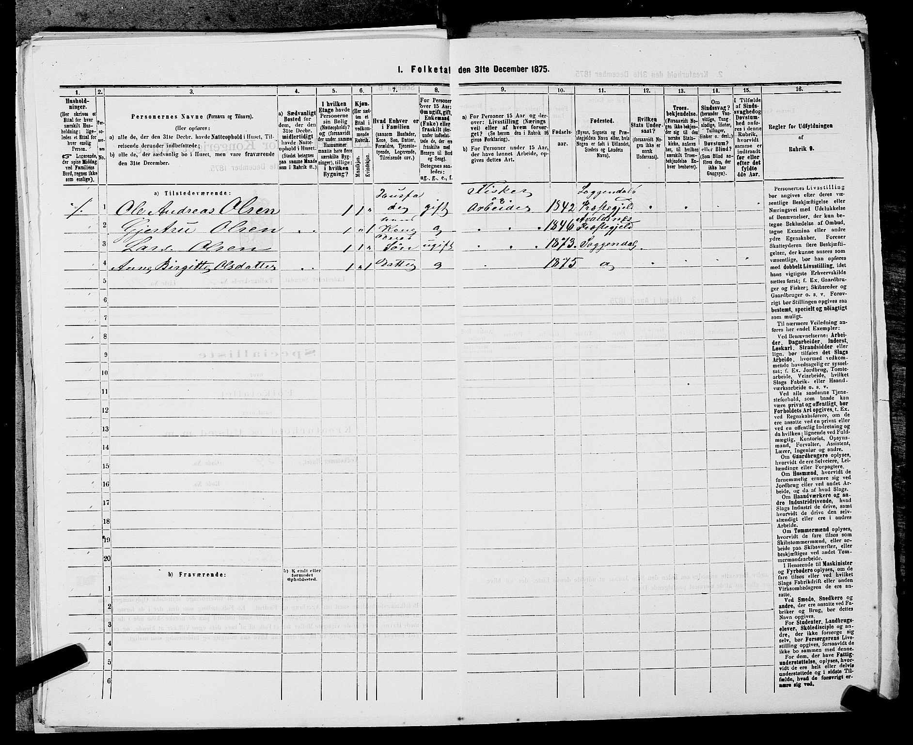 SAST, 1875 census for 1107B Sokndal/Sokndal, 1875, p. 181