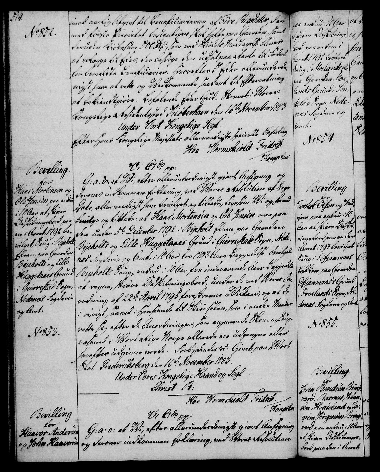 Rentekammeret, Kammerkanselliet, AV/RA-EA-3111/G/Gg/Gga/L0017: Norsk ekspedisjonsprotokoll med register (merket RK 53.17), 1801-1803, p. 514