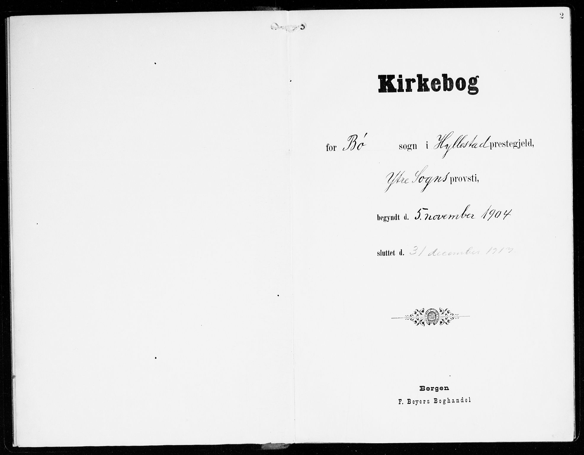 Hyllestad sokneprestembete, SAB/A-80401: Parish register (official) no. C 2, 1904-1917, p. 2