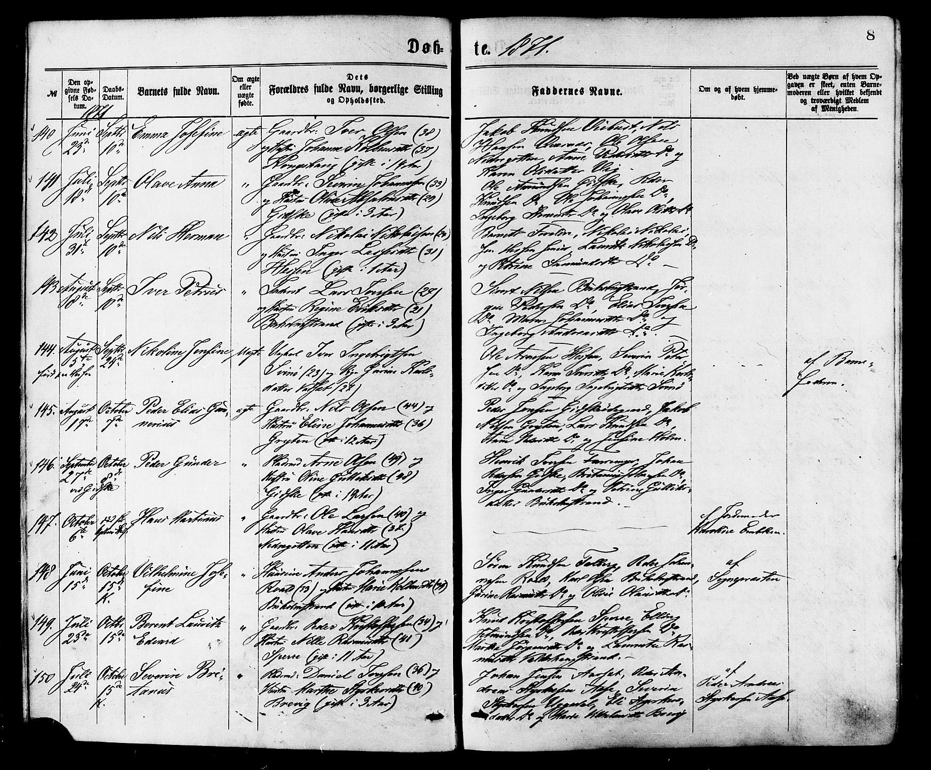 Ministerialprotokoller, klokkerbøker og fødselsregistre - Møre og Romsdal, SAT/A-1454/528/L0400: Parish register (official) no. 528A11, 1871-1879, p. 8