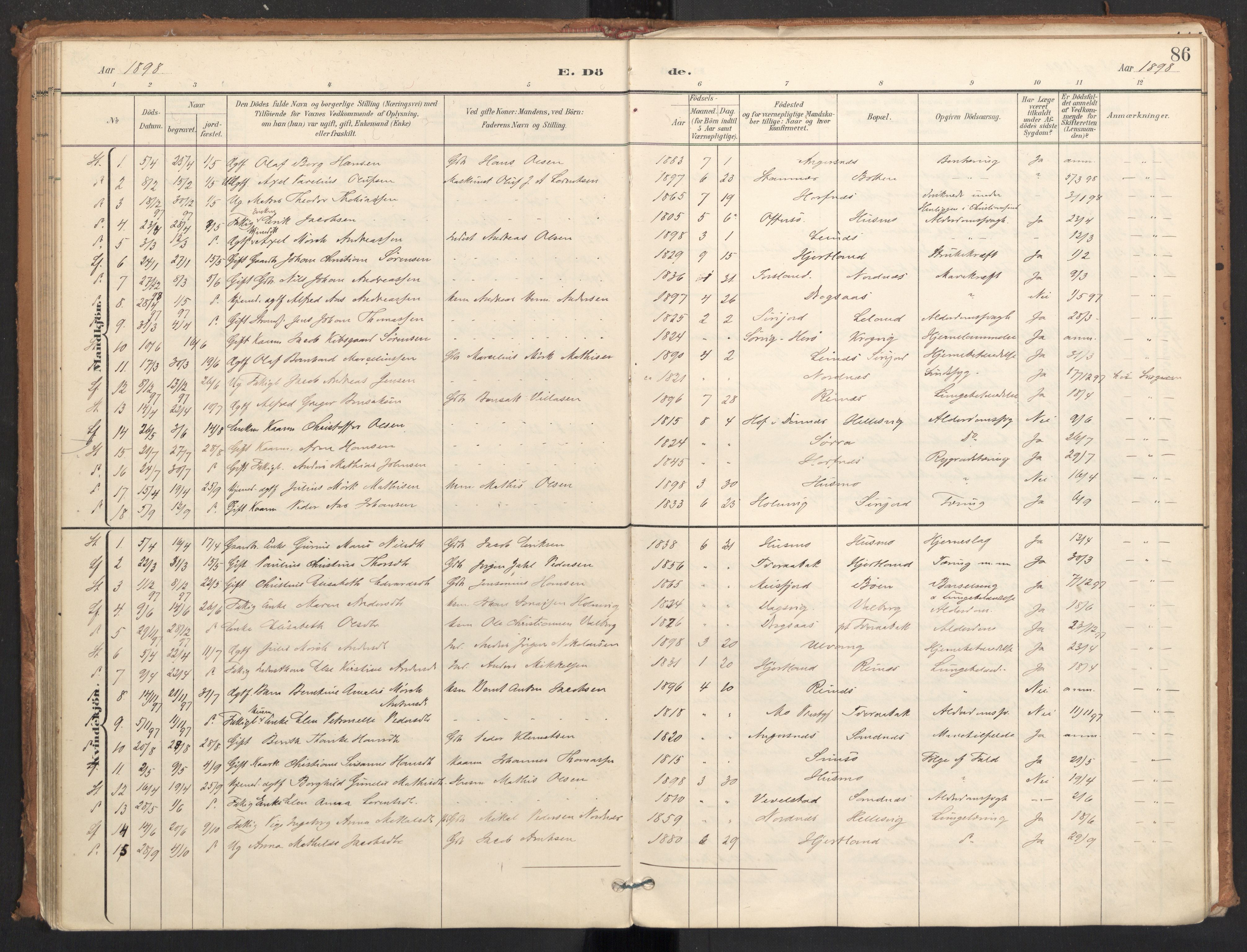 Ministerialprotokoller, klokkerbøker og fødselsregistre - Nordland, AV/SAT-A-1459/831/L0472: Parish register (official) no. 831A03, 1897-1912, p. 86