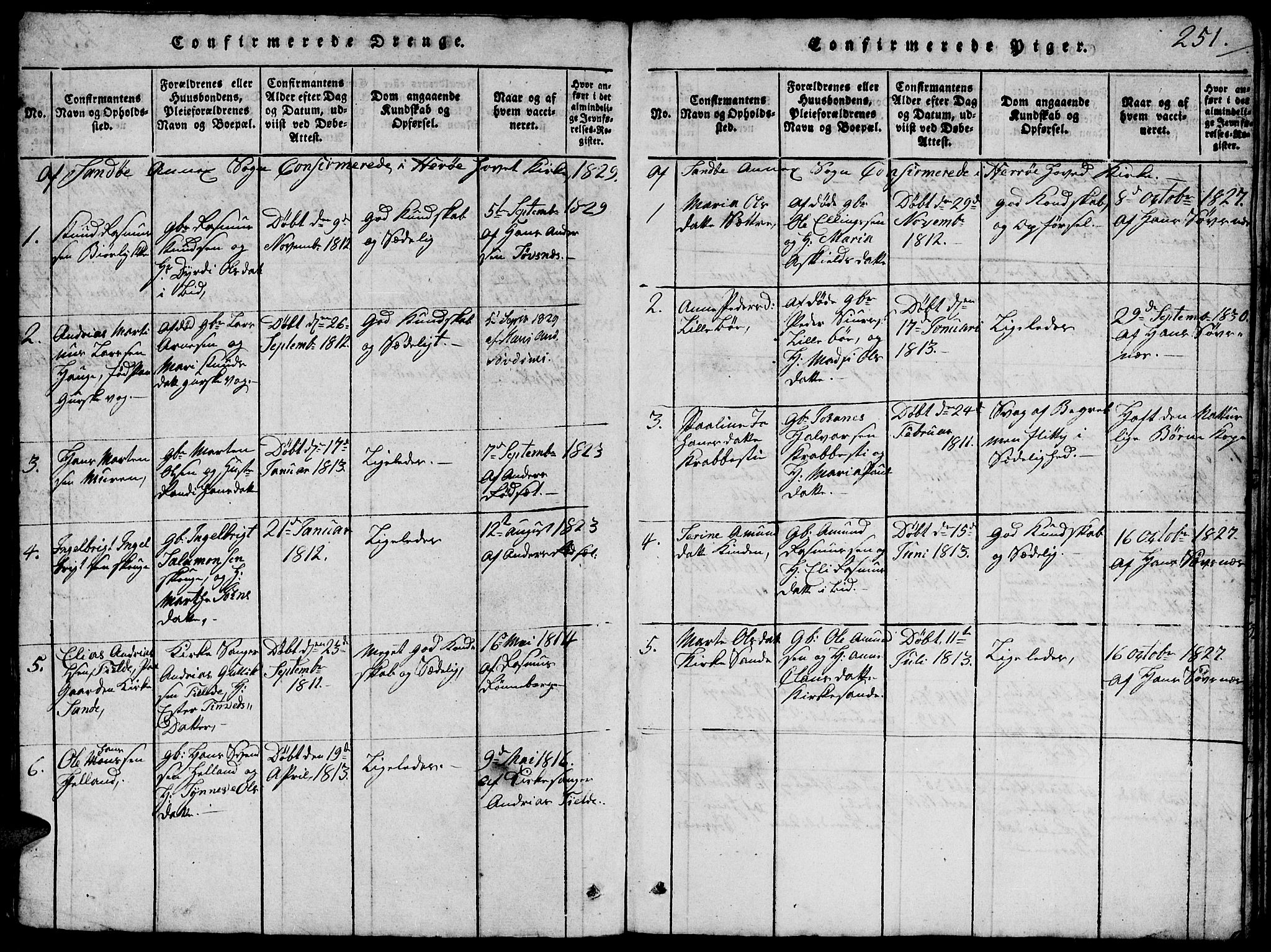 Ministerialprotokoller, klokkerbøker og fødselsregistre - Møre og Romsdal, SAT/A-1454/503/L0046: Parish register (copy) no. 503C01, 1816-1842, p. 251