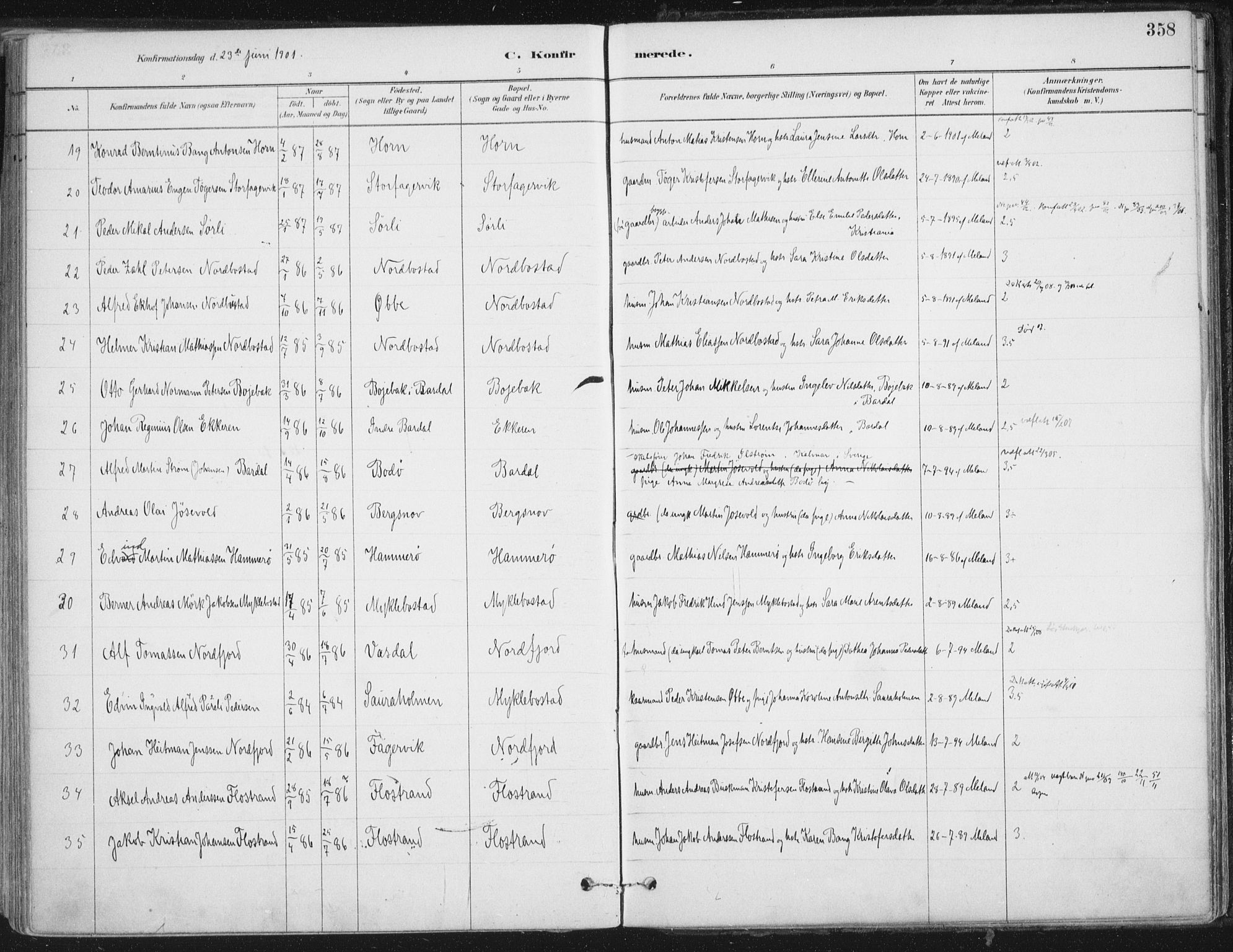 Ministerialprotokoller, klokkerbøker og fødselsregistre - Nordland, AV/SAT-A-1459/838/L0552: Parish register (official) no. 838A10, 1880-1910, p. 358