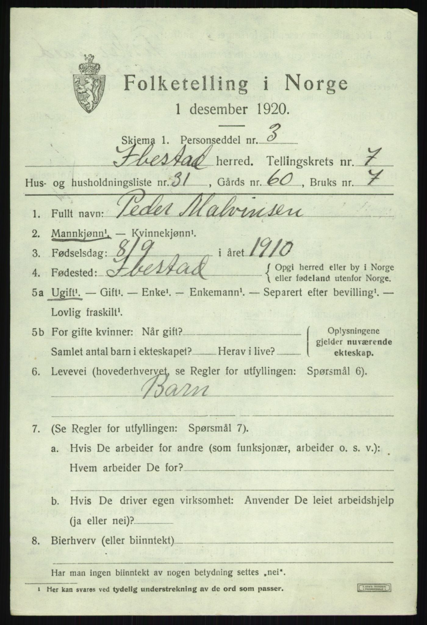 SATØ, 1920 census for Ibestad, 1920, p. 4954