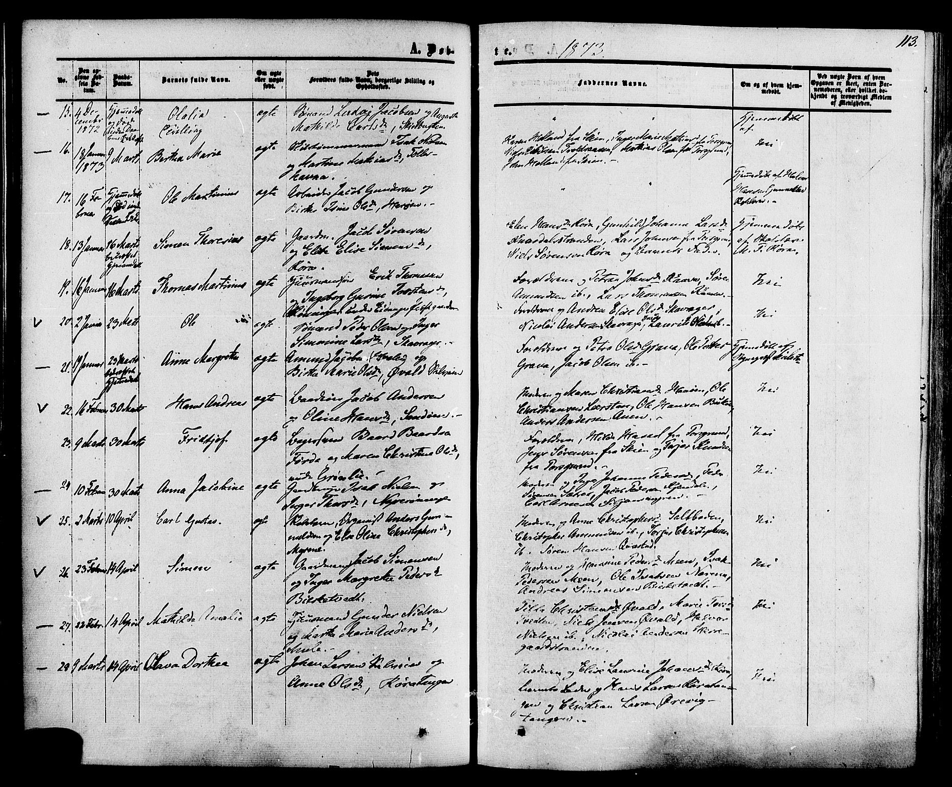Eidanger kirkebøker, SAKO/A-261/F/Fa/L0010: Parish register (official) no. 10, 1859-1874, p. 113