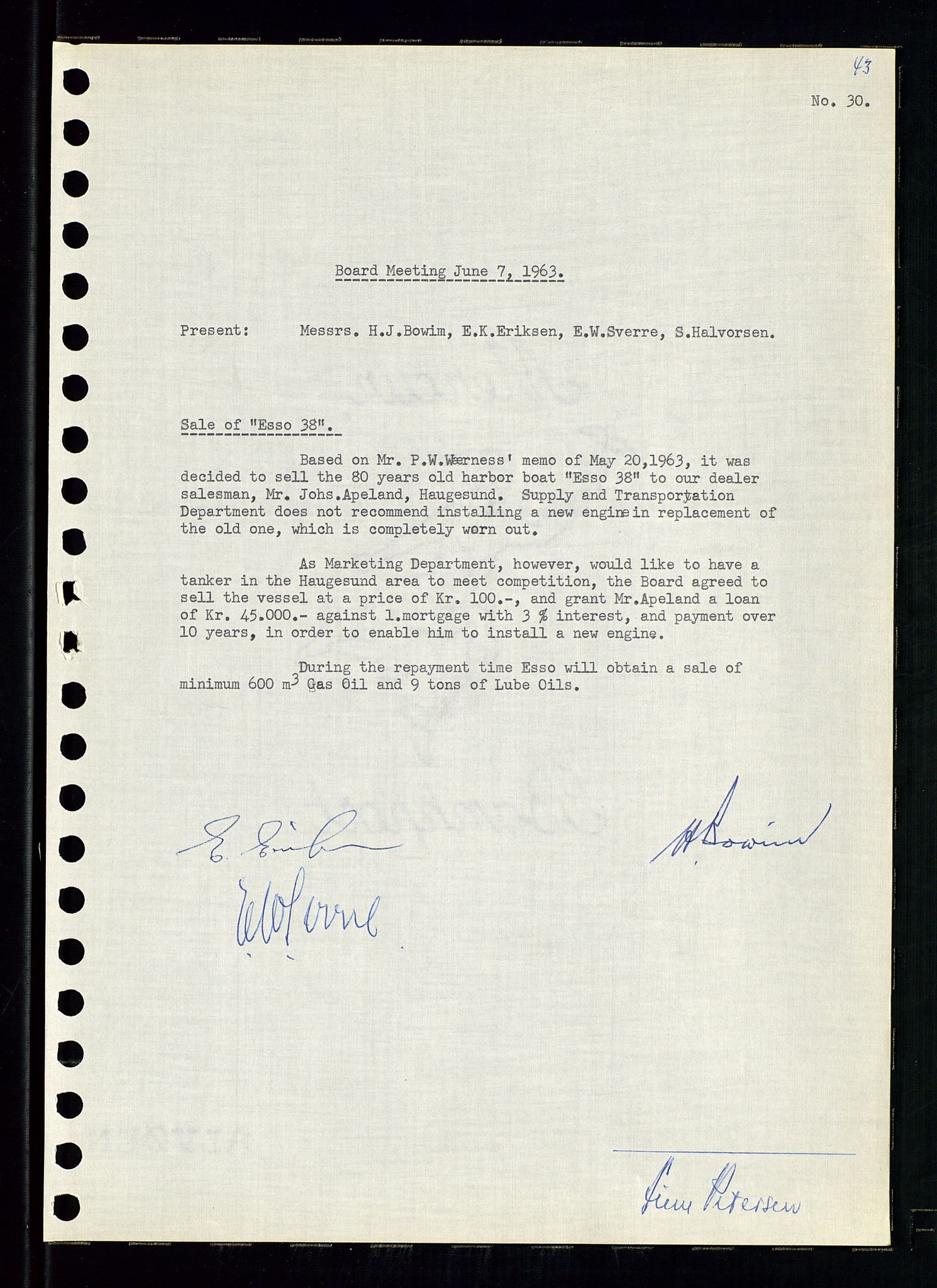 Pa 0982 - Esso Norge A/S, AV/SAST-A-100448/A/Aa/L0001/0004: Den administrerende direksjon Board minutes (styrereferater) / Den administrerende direksjon Board minutes (styrereferater), 1963-1964, p. 219