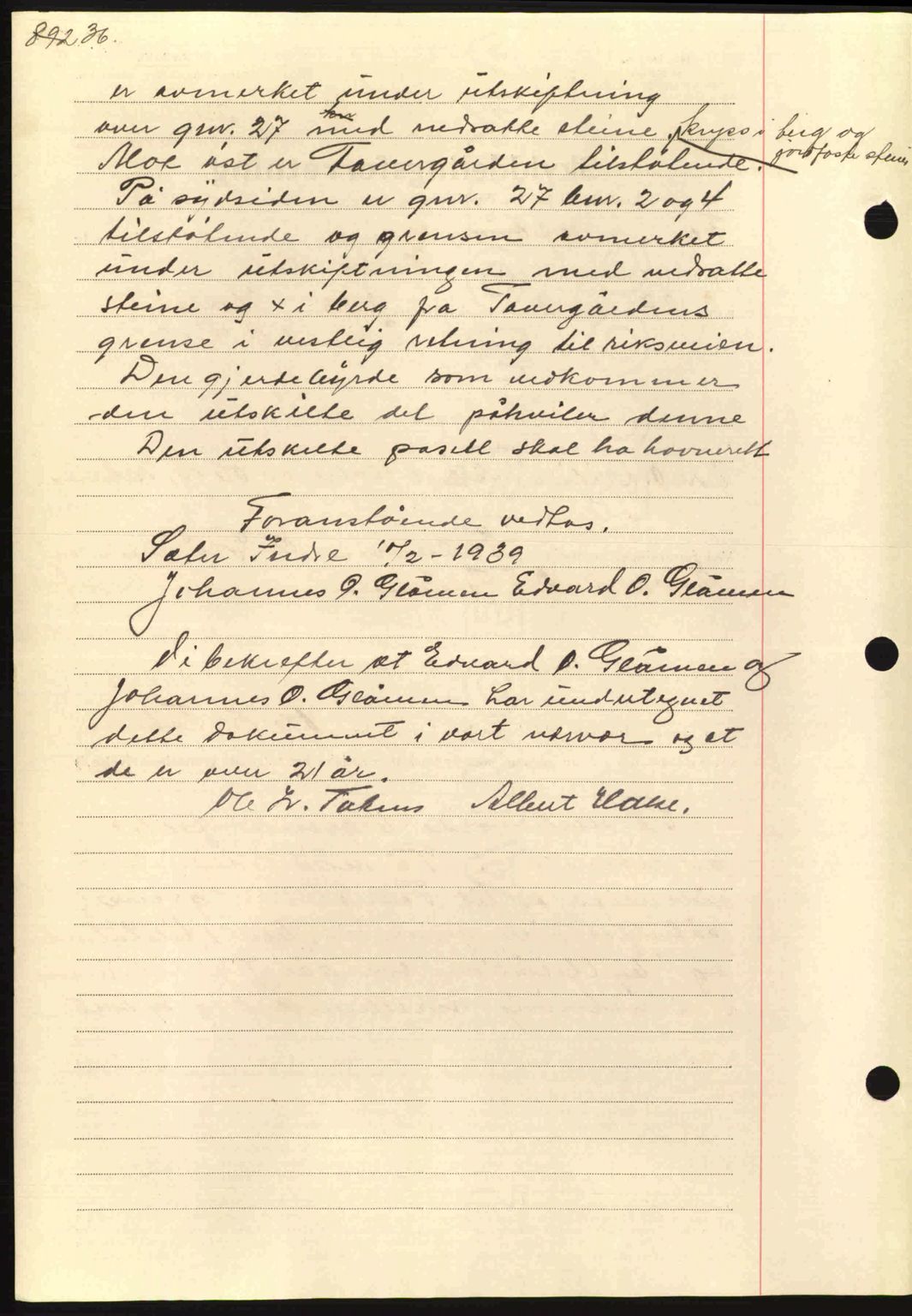 Nordmøre sorenskriveri, AV/SAT-A-4132/1/2/2Ca: Mortgage book no. A87, 1939-1940, Diary no: : 2314/1939