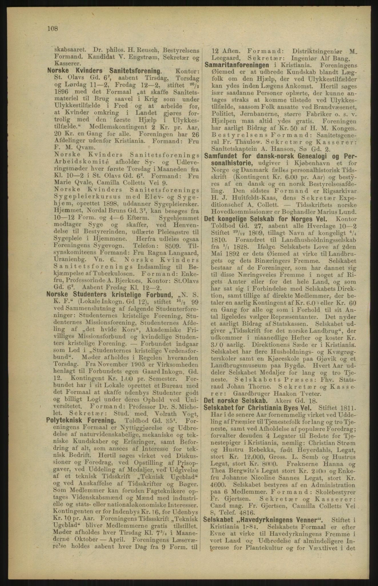 Kristiania/Oslo adressebok, PUBL/-, 1904, p. 108