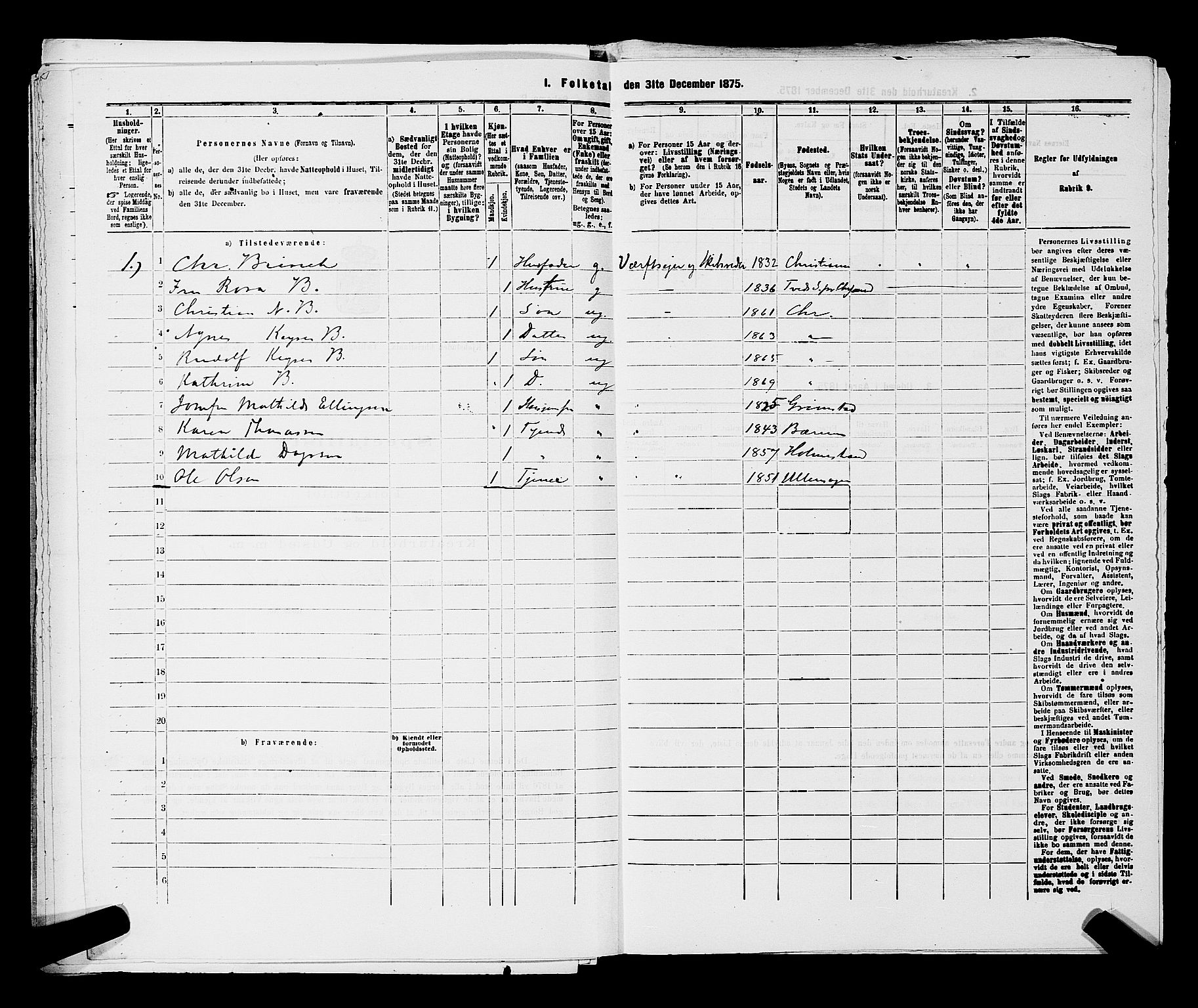 RA, 1875 census for 0301 Kristiania, 1875, p. 3989