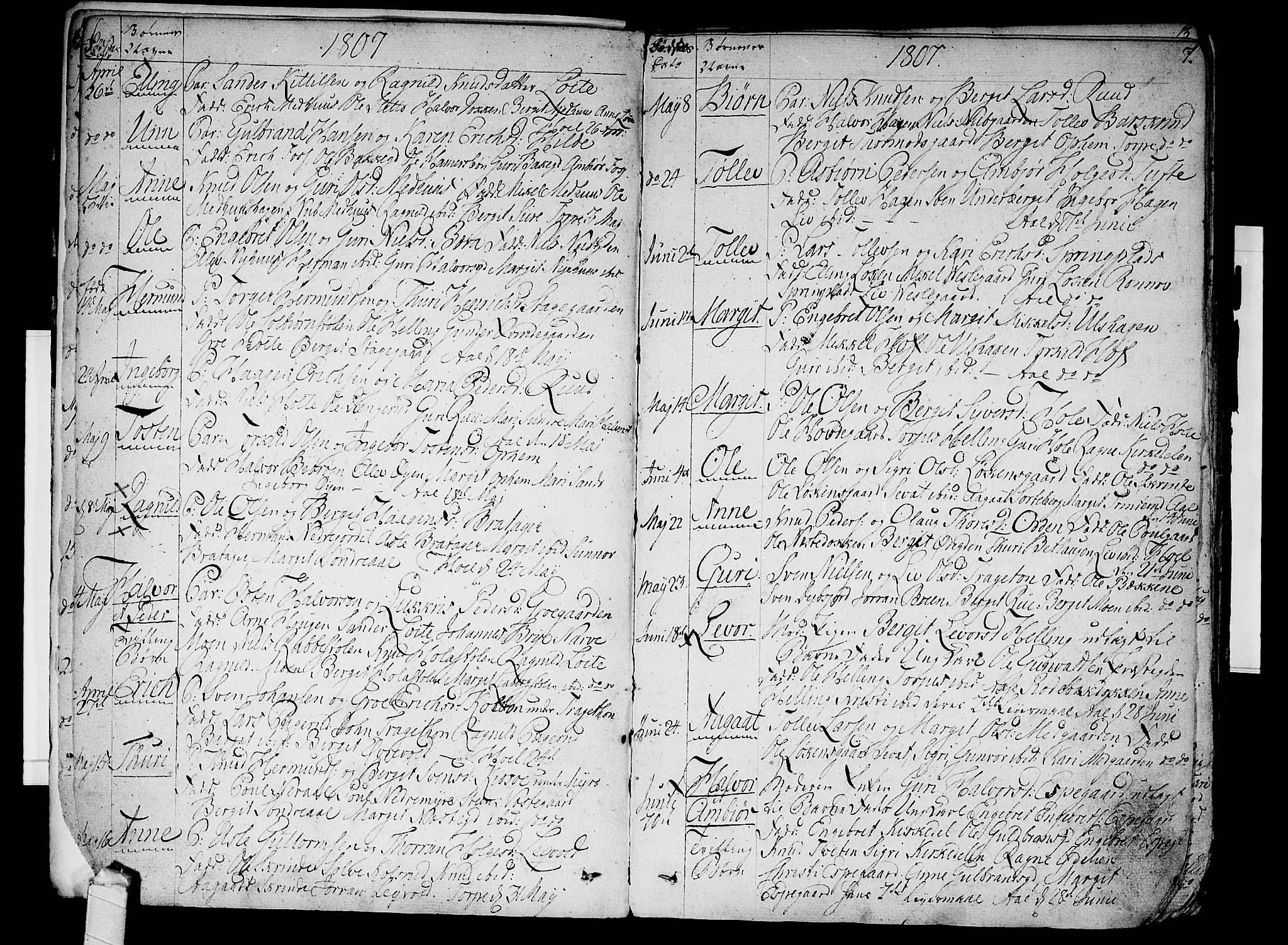 Ål kirkebøker, AV/SAKO-A-249/F/Fa/L0003: Parish register (official) no. I 3, 1807-1814, p. 6-7