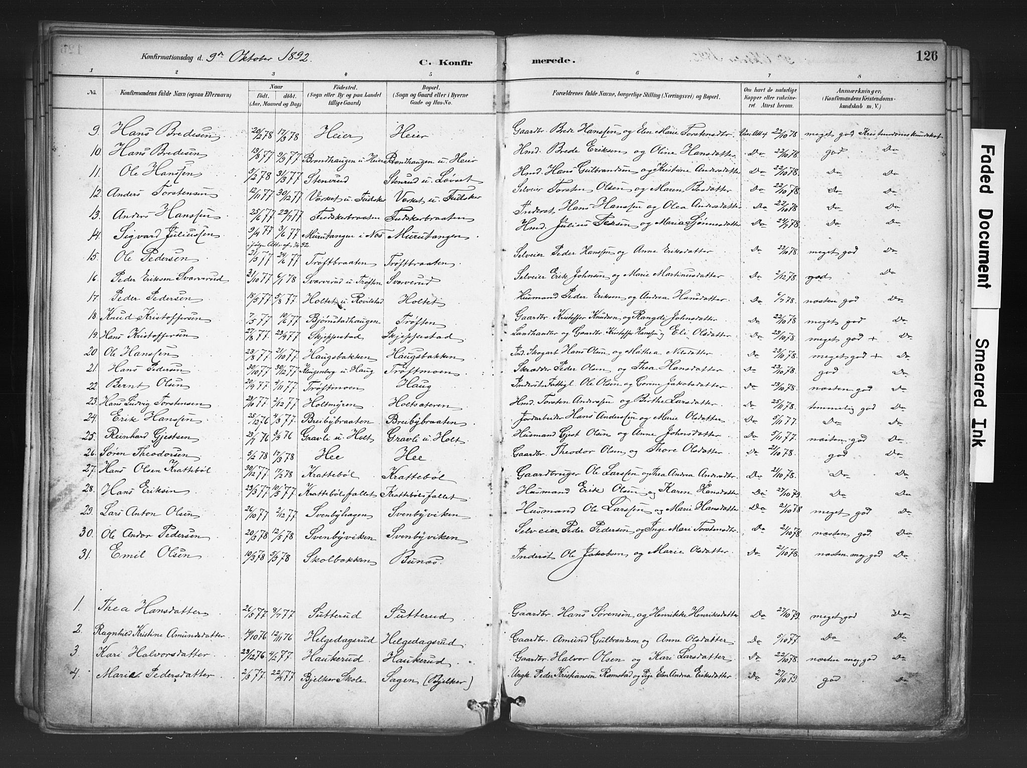 Nord-Odal prestekontor, SAH/PREST-032/H/Ha/Haa/L0006: Parish register (official) no. 6, 1886-1901, p. 126