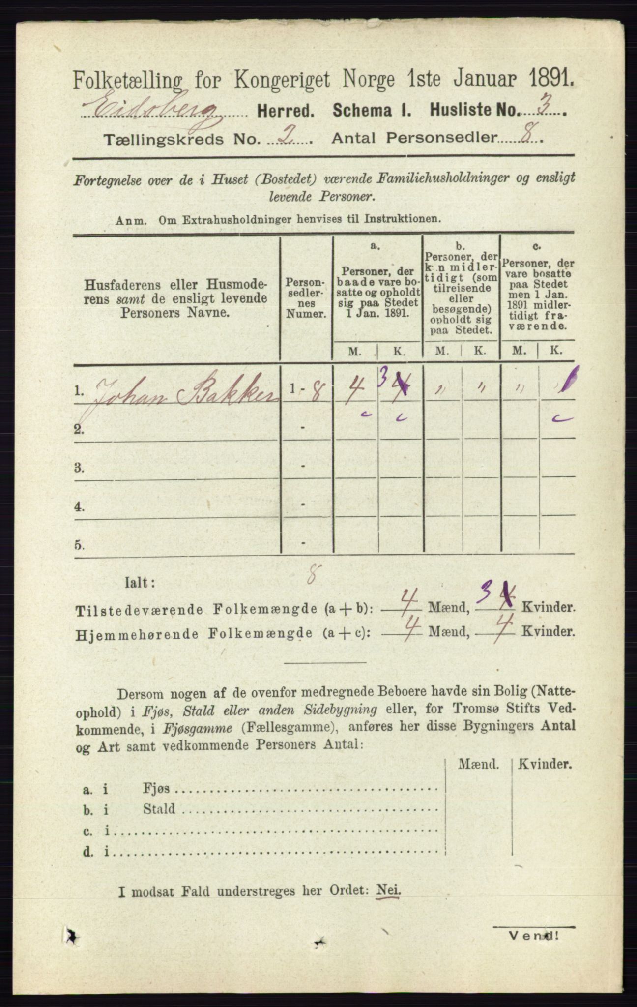 RA, 1891 census for 0125 Eidsberg, 1891, p. 760