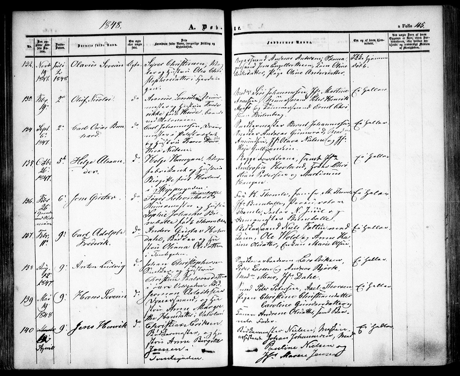 Oslo domkirke Kirkebøker, AV/SAO-A-10752/F/Fa/L0013: Parish register (official) no. 13, 1844-1864, p. 165