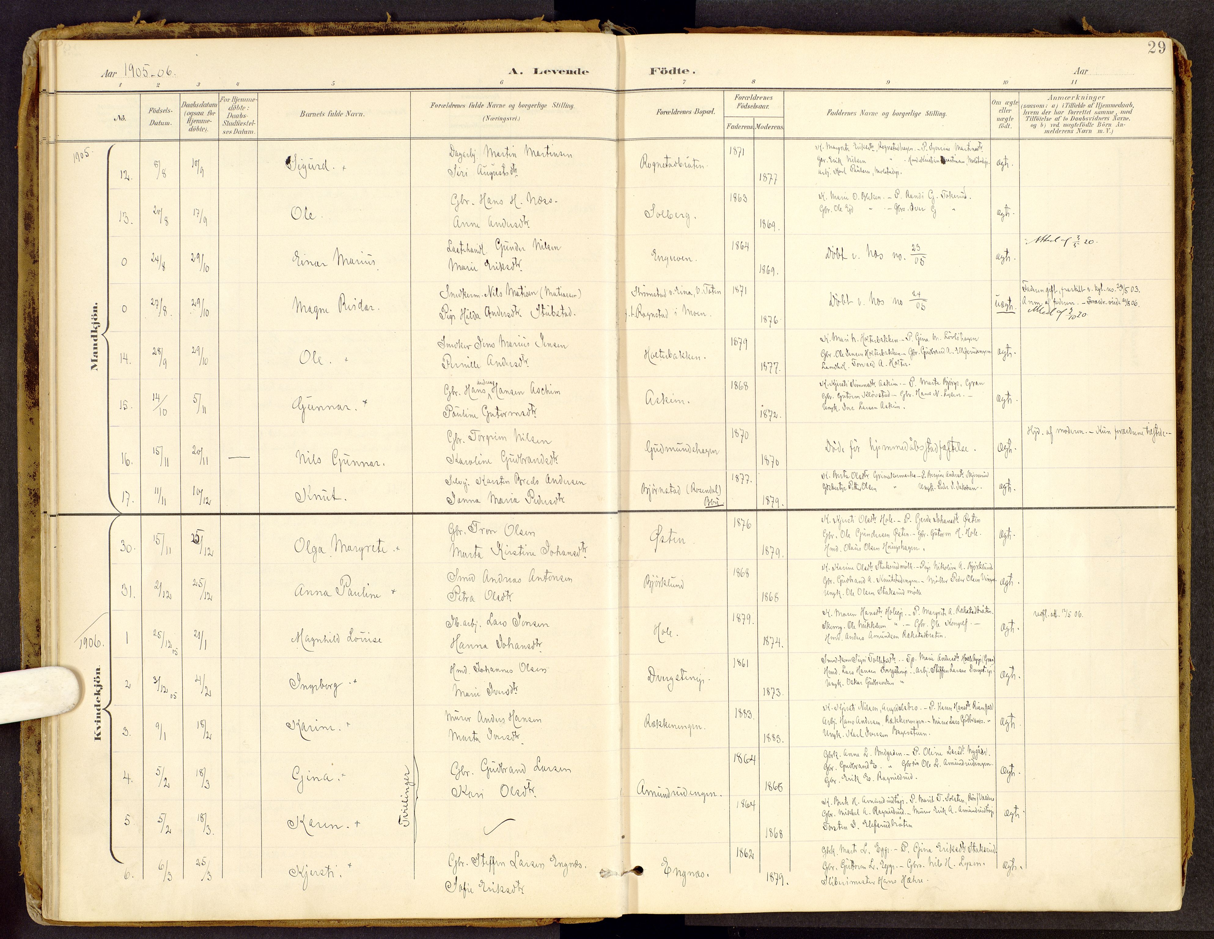 Brandbu prestekontor, SAH/PREST-114/H/Ha/Haa/L0002: Parish register (official) no. 2, 1899-1914, p. 29