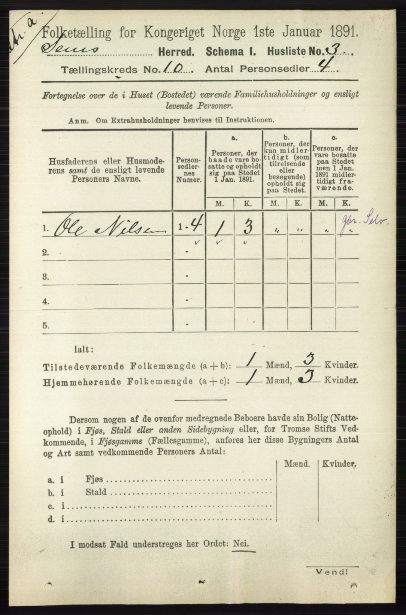 RA, 1891 census for 0721 Sem, 1891, p. 4704
