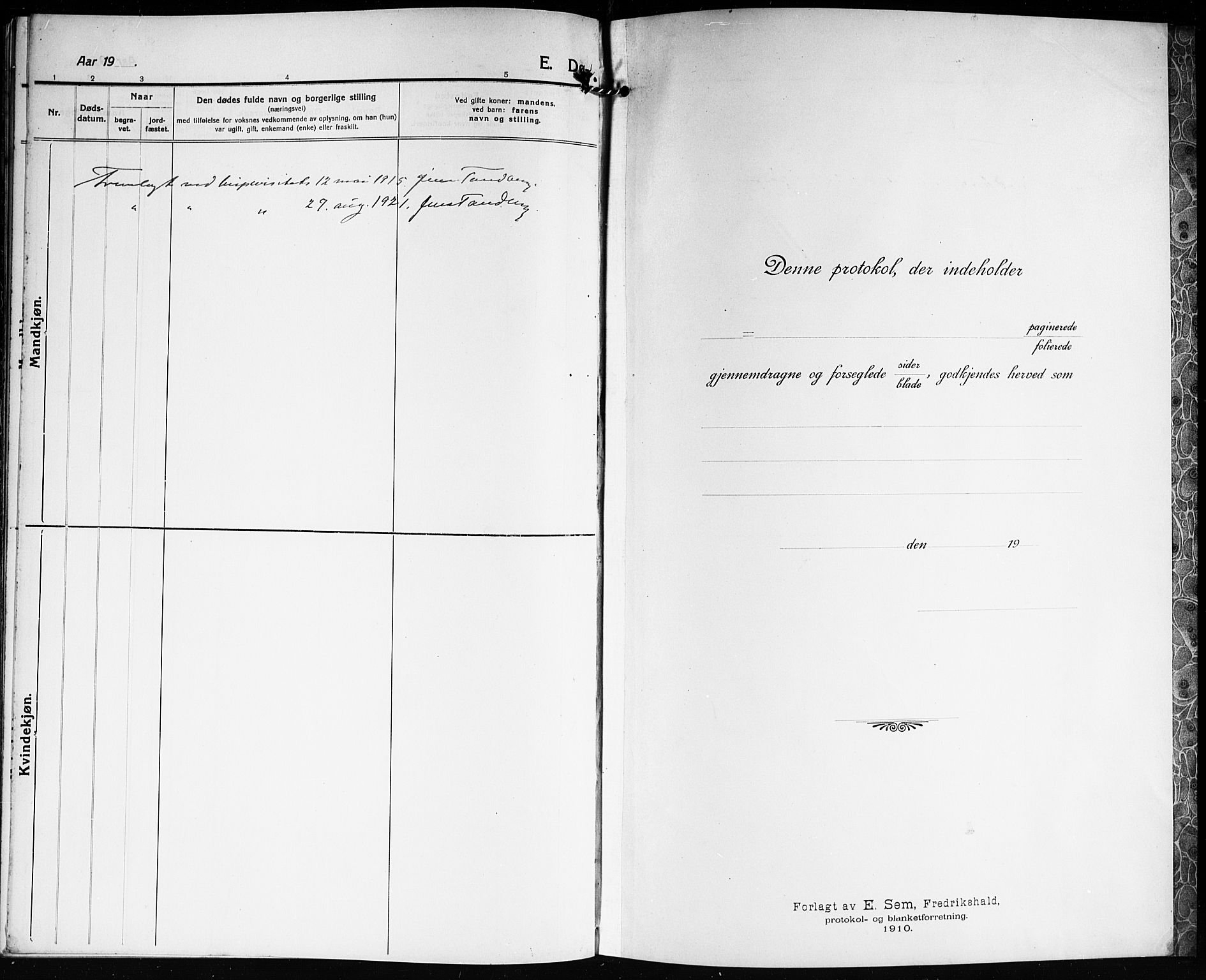 Borre kirkebøker, SAKO/A-338/G/Gc/L0002: Parish register (copy) no. III 2, 1911-1920