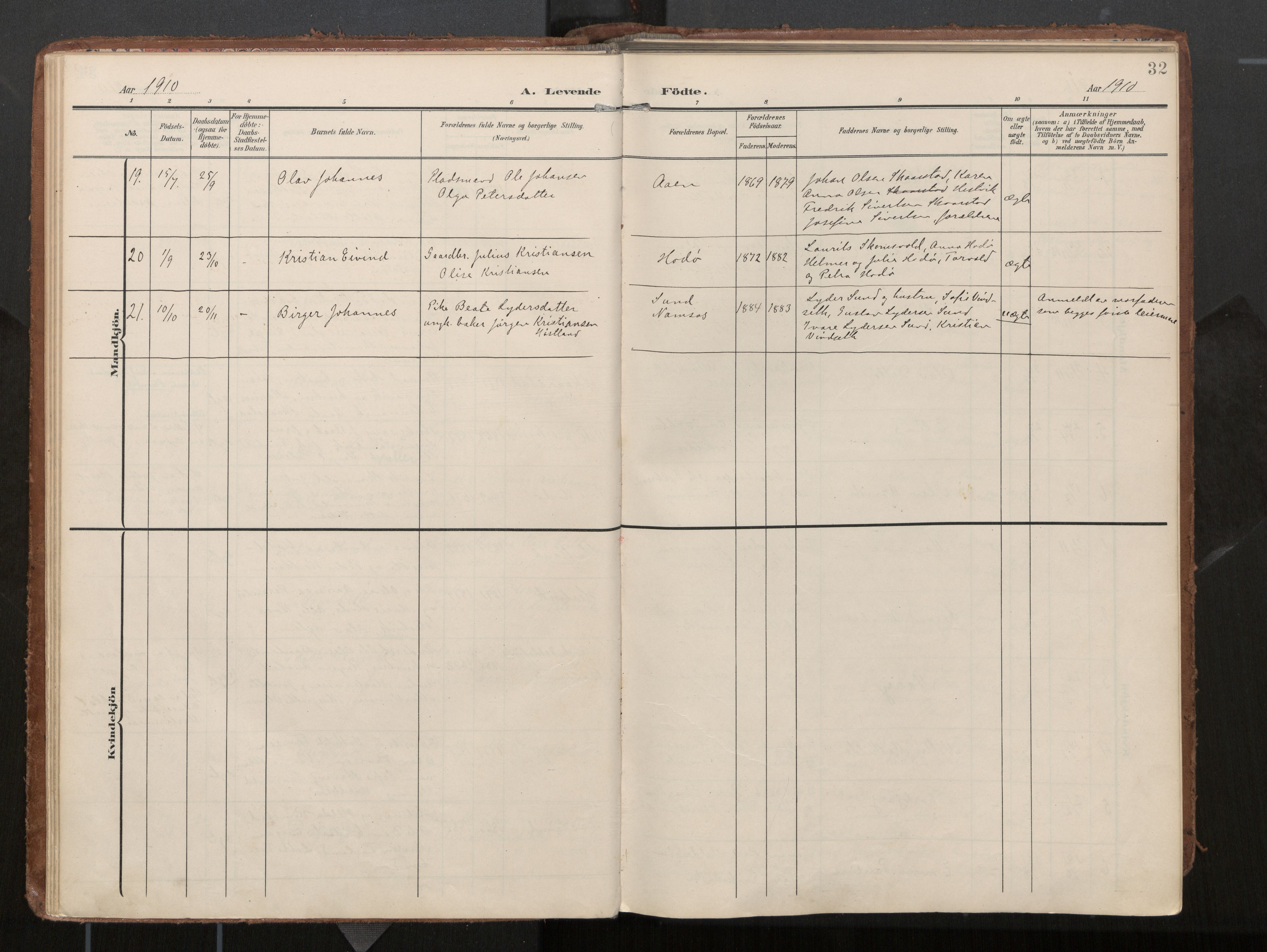 Ministerialprotokoller, klokkerbøker og fødselsregistre - Nord-Trøndelag, AV/SAT-A-1458/774/L0629: Parish register (official), 1904-1926, p. 32