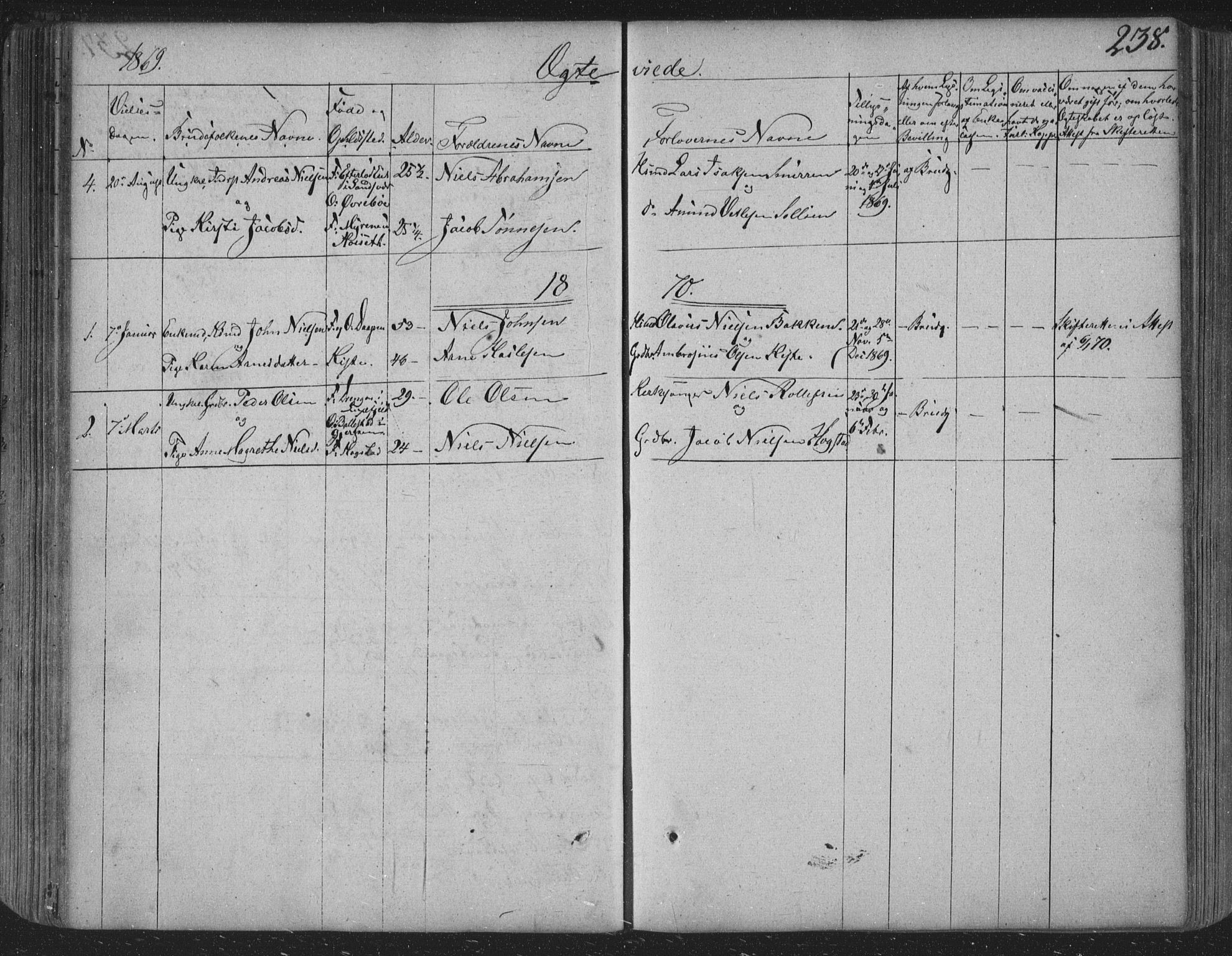 Siljan kirkebøker, SAKO/A-300/F/Fa/L0001: Parish register (official) no. 1, 1831-1870, p. 238