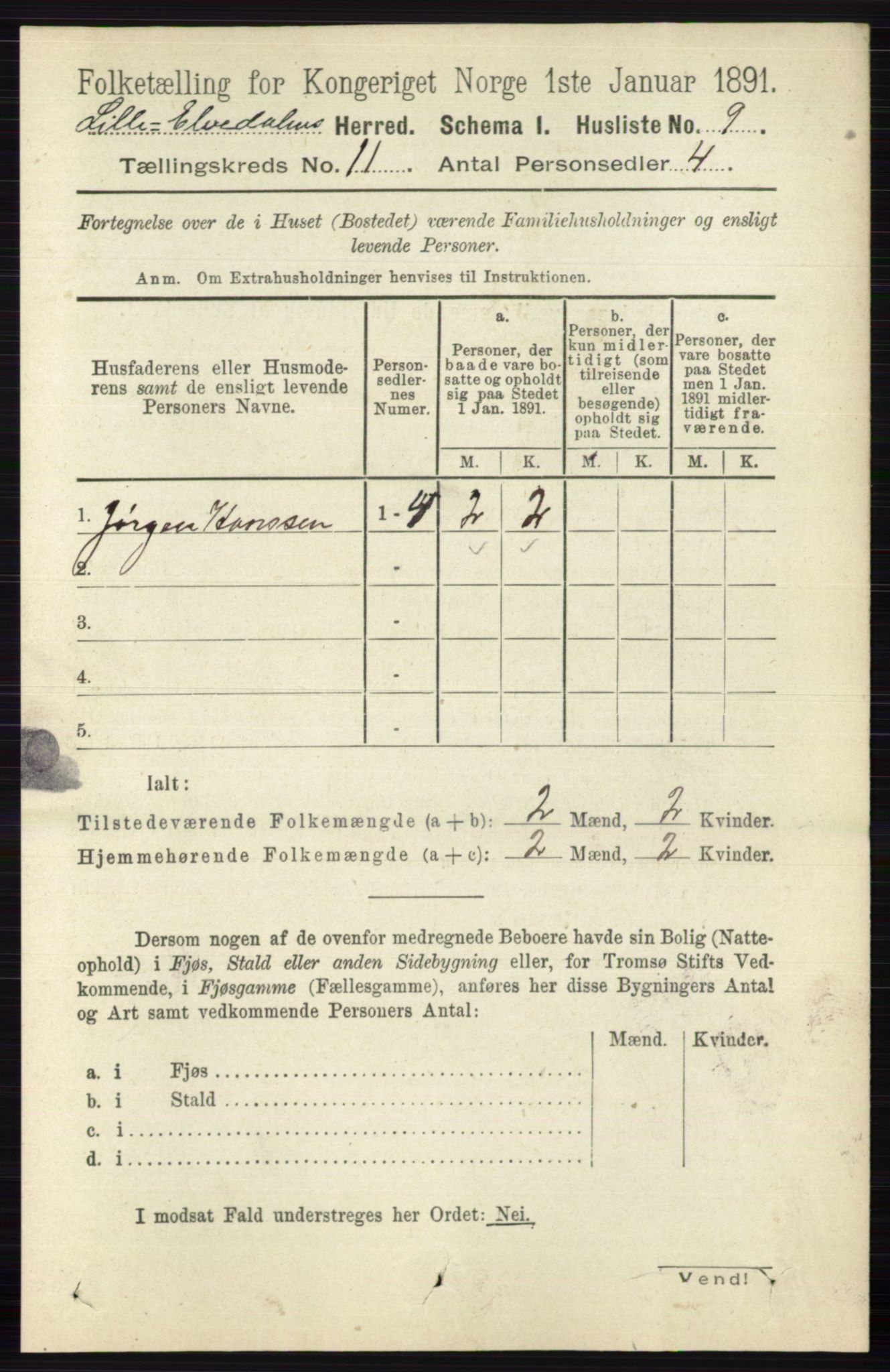 RA, 1891 census for 0438 Lille Elvedalen, 1891, p. 3782