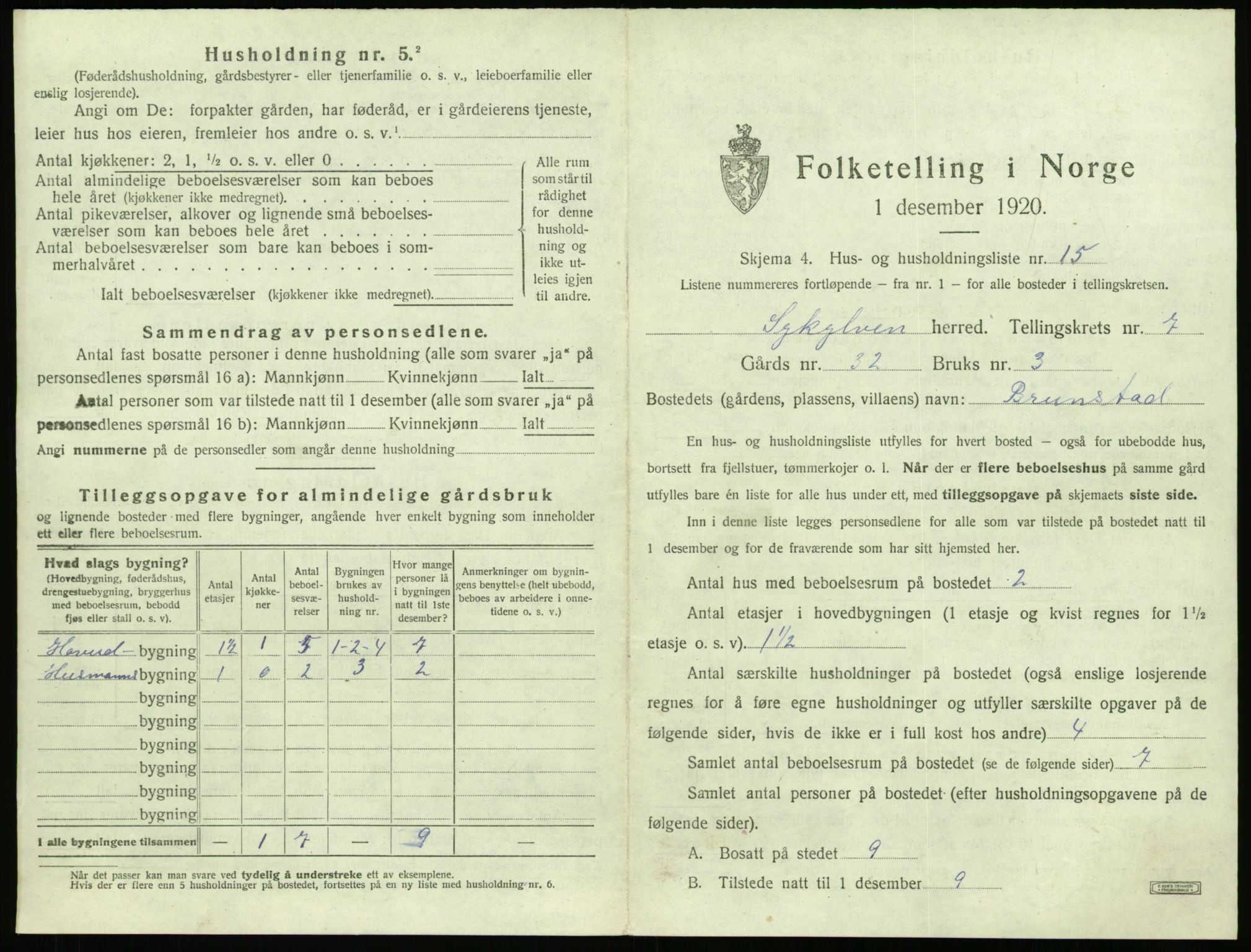 SAT, 1920 census for Sykkylven, 1920, p. 591