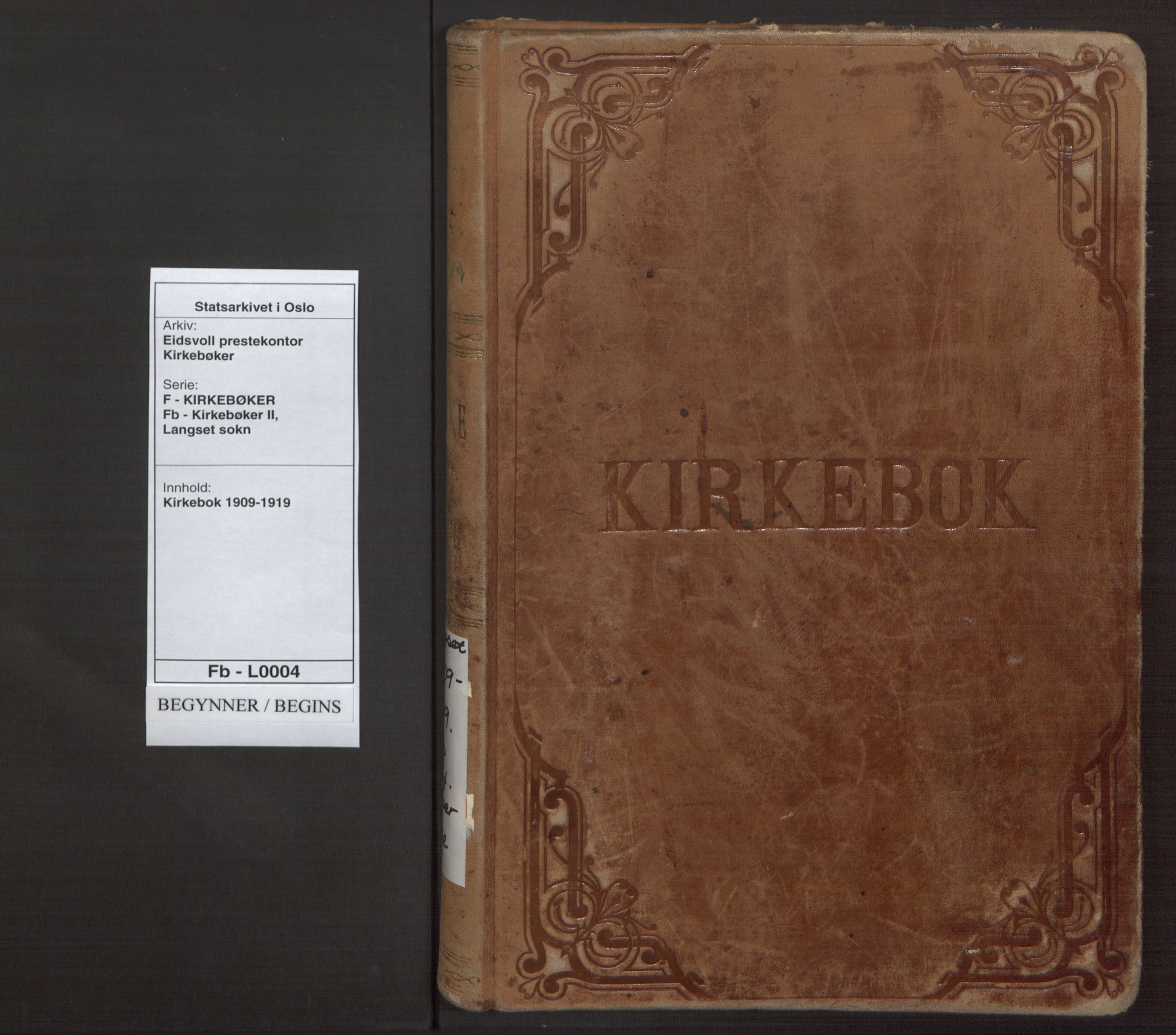 Eidsvoll prestekontor Kirkebøker, AV/SAO-A-10888/F/Fb/L0004: Parish register (official) no. II 4, 1909-1919