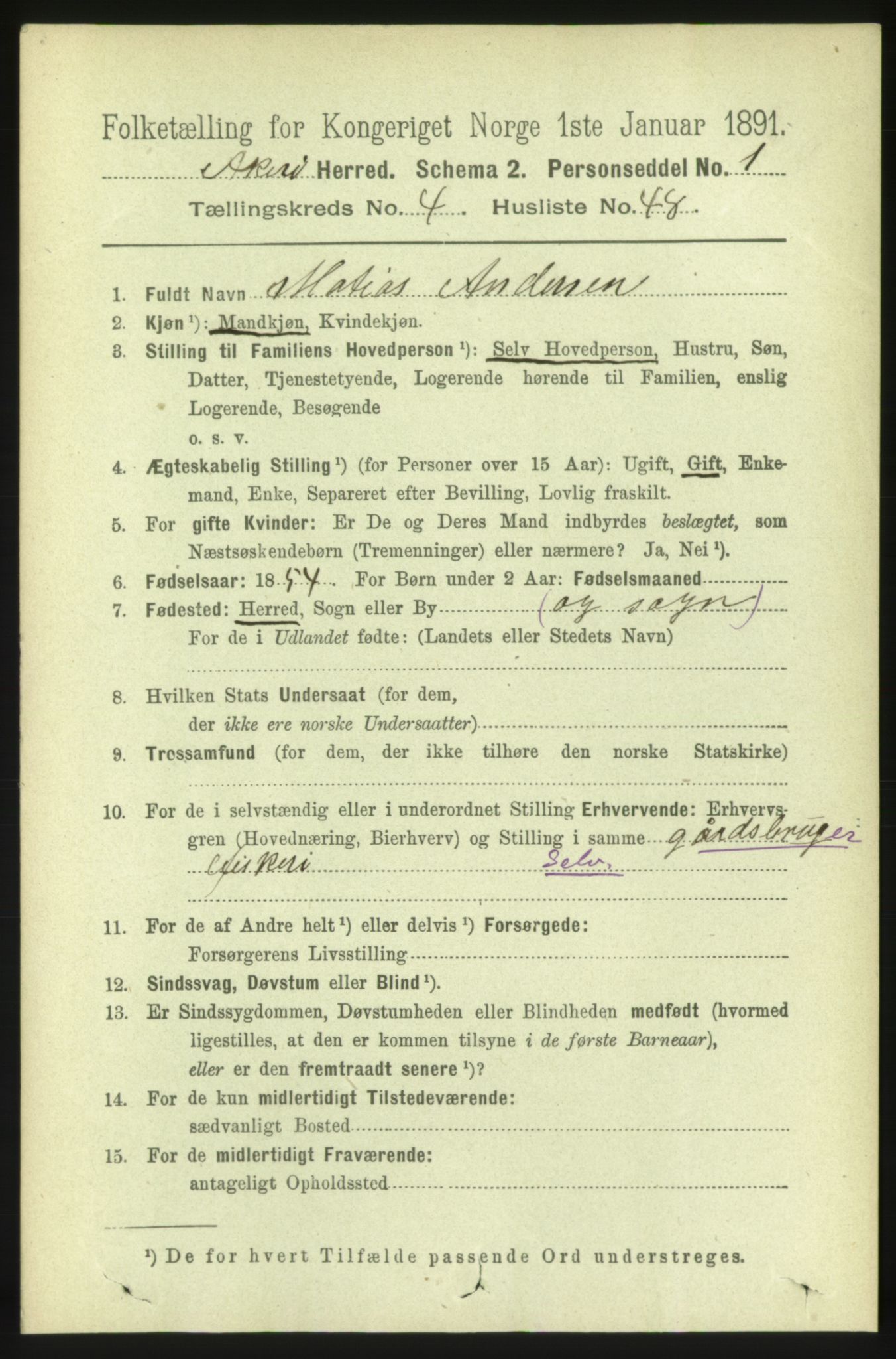 RA, 1891 census for 1545 Aukra, 1891, p. 1924