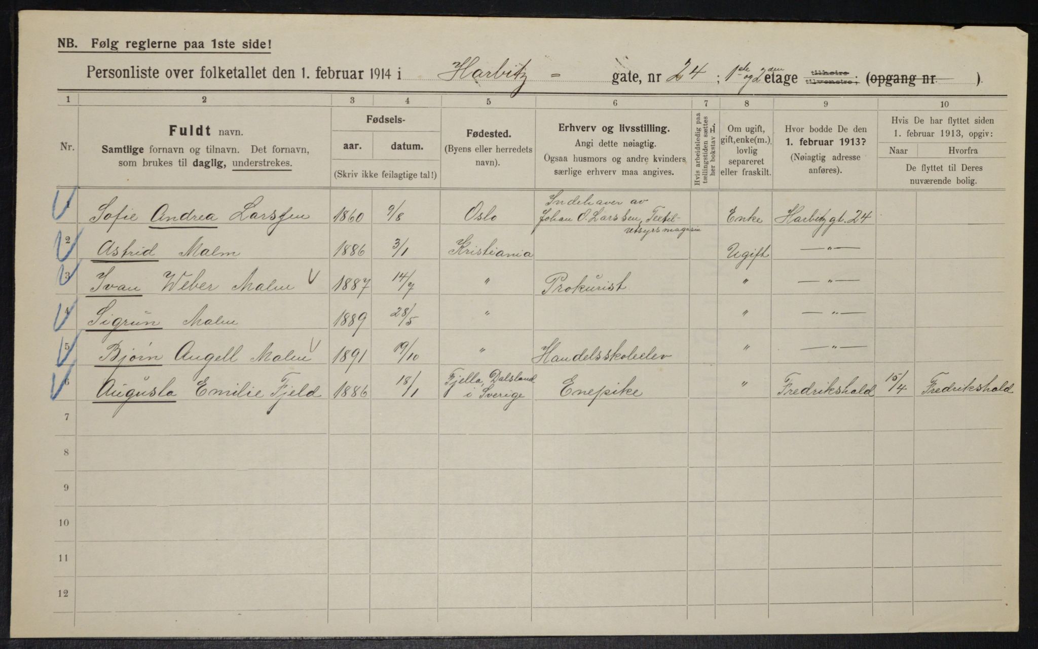 OBA, Municipal Census 1914 for Kristiania, 1914, p. 81241