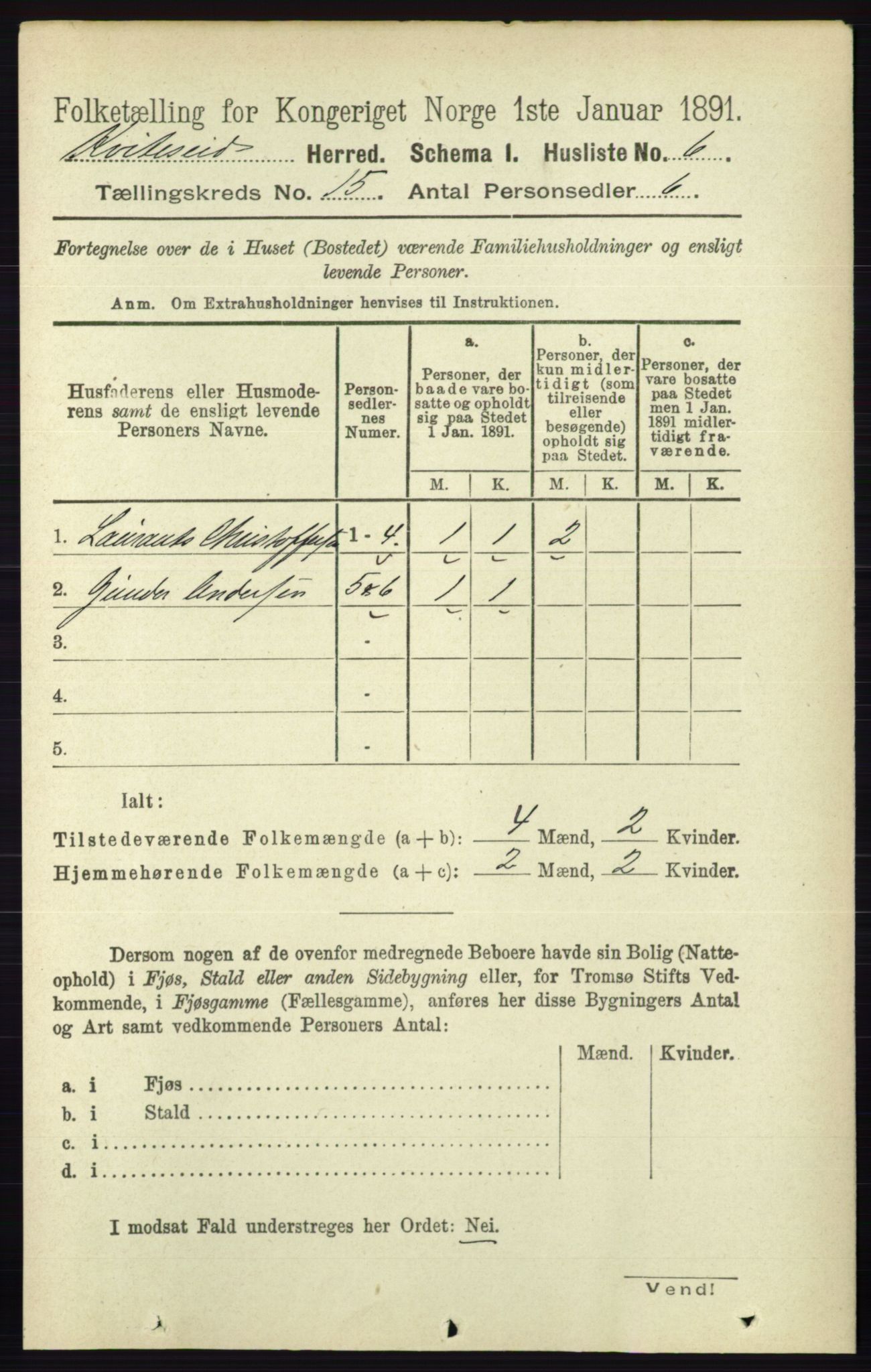 RA, 1891 census for 0829 Kviteseid, 1891, p. 3507