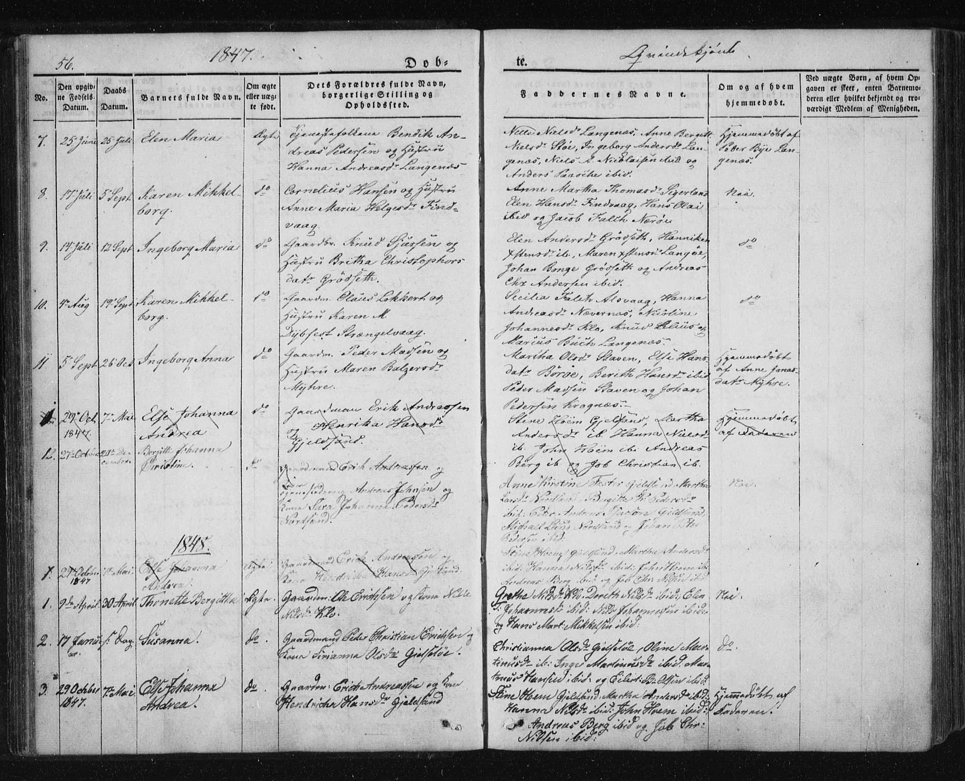 Ministerialprotokoller, klokkerbøker og fødselsregistre - Nordland, SAT/A-1459/893/L1332: Parish register (official) no. 893A05, 1841-1858, p. 56