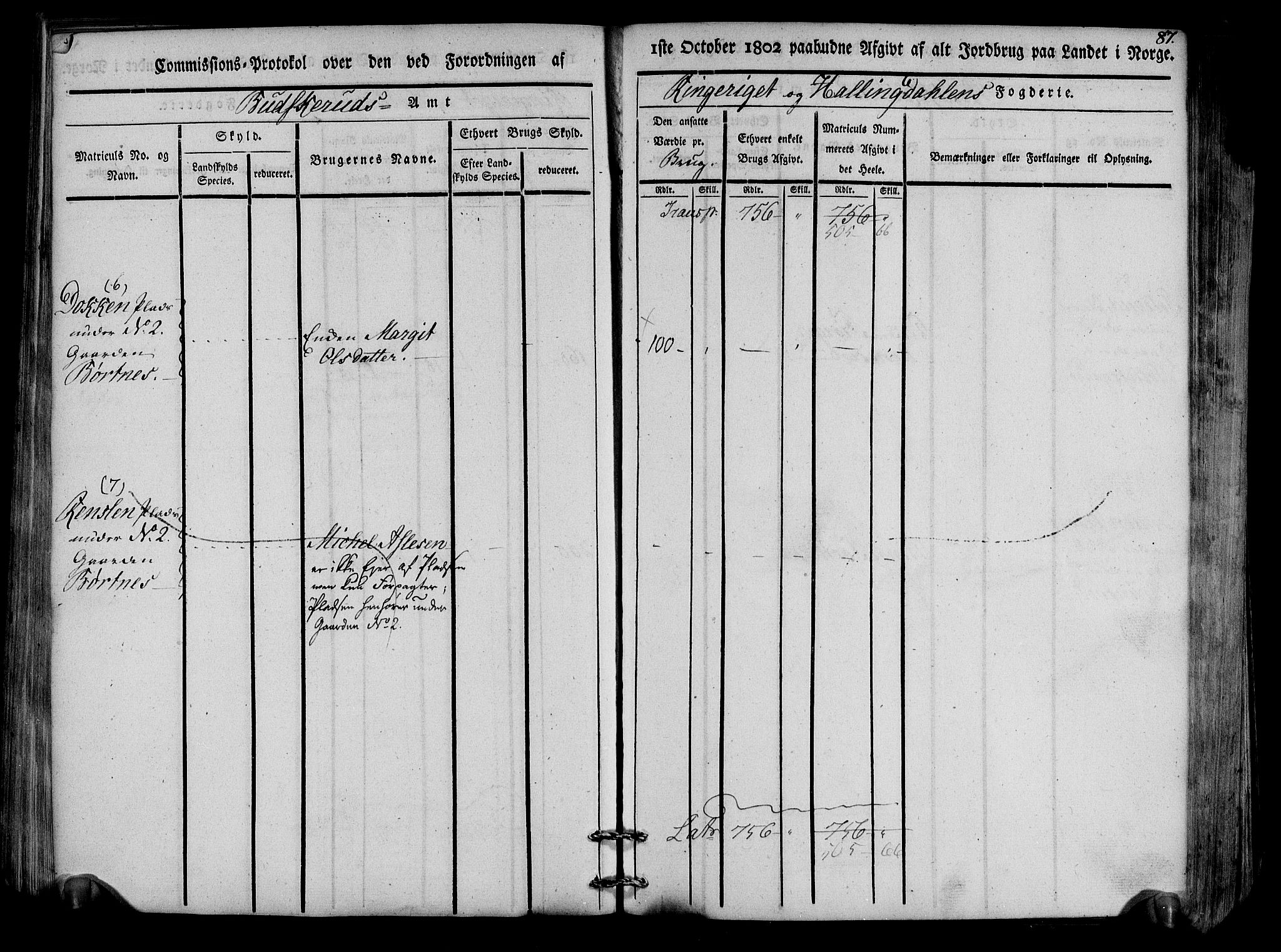 Rentekammeret inntil 1814, Realistisk ordnet avdeling, RA/EA-4070/N/Ne/Nea/L0047: Ringerike og Hallingdal fogderi. Kommisjonsprotokoll for Nes prestegjeld, 1803, p. 90